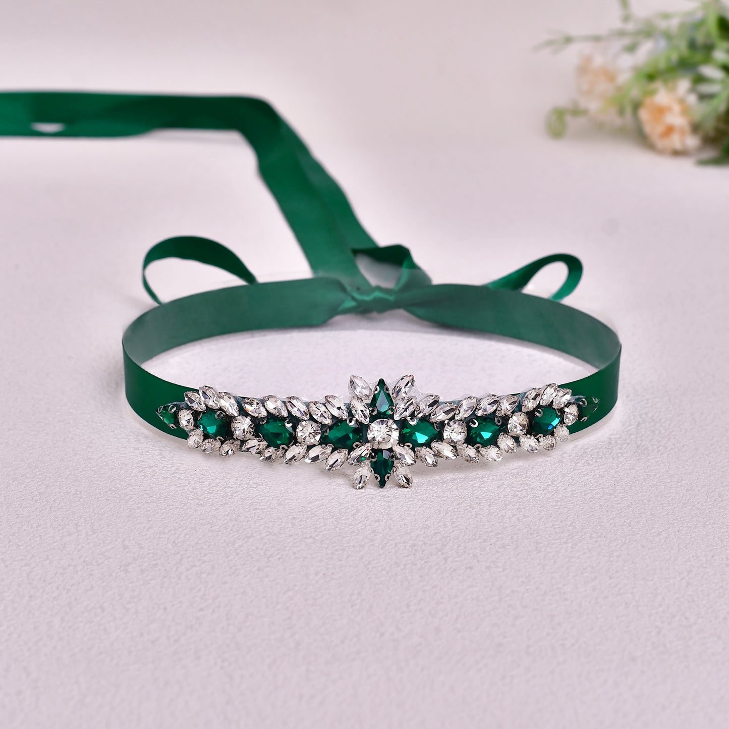 BS191KL-Green green rhinestone belt