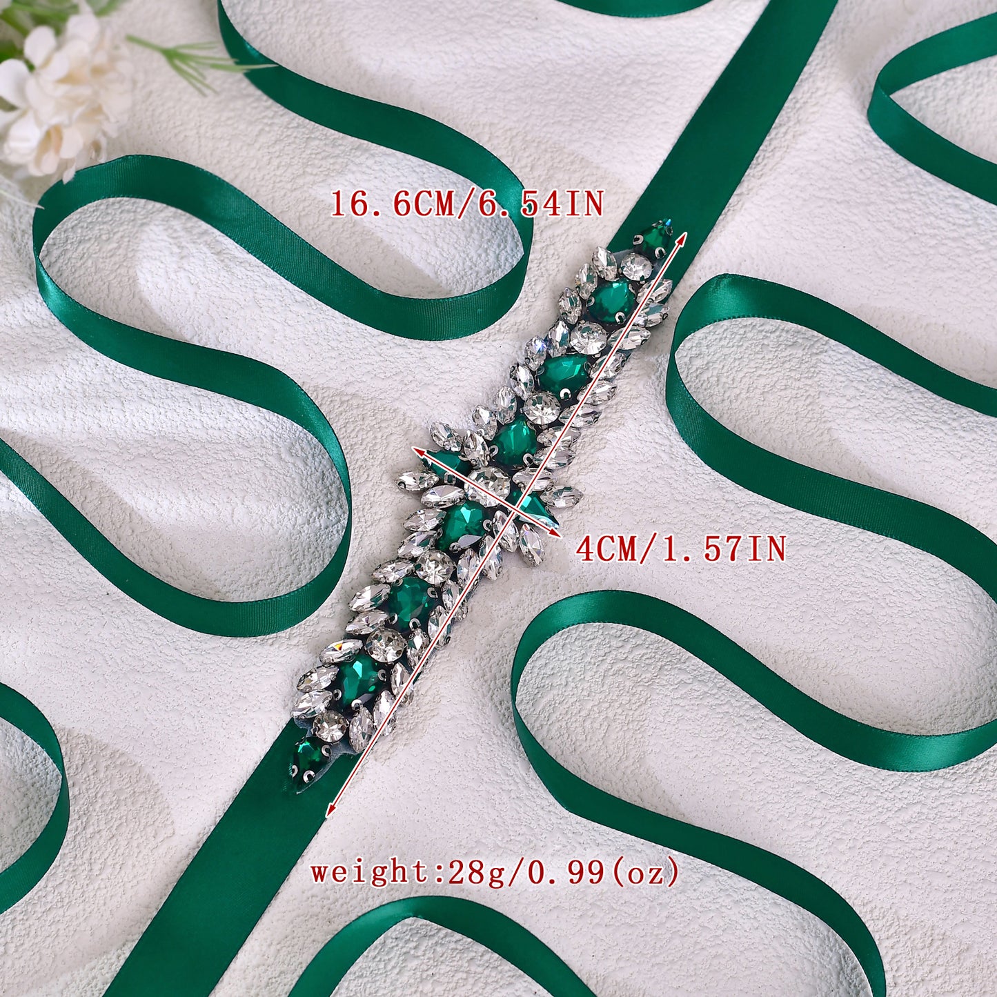 BS191KL-Green green rhinestone belt