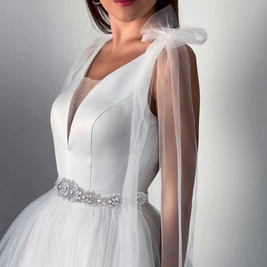 BS119 silver rhinestone pearl belt