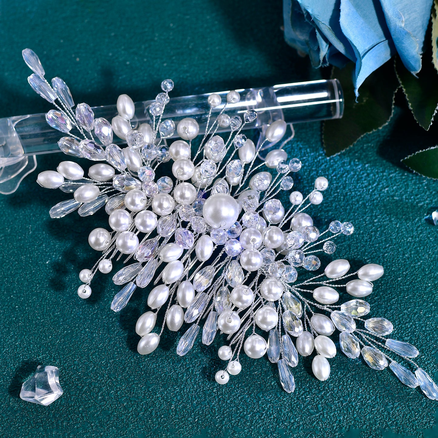 BRIDELLA HP840 Wedding Hair Combs Bridal Crystal Hair Accessories For Women Hair Jewelry Pearl Head Jewelry Women Accessories