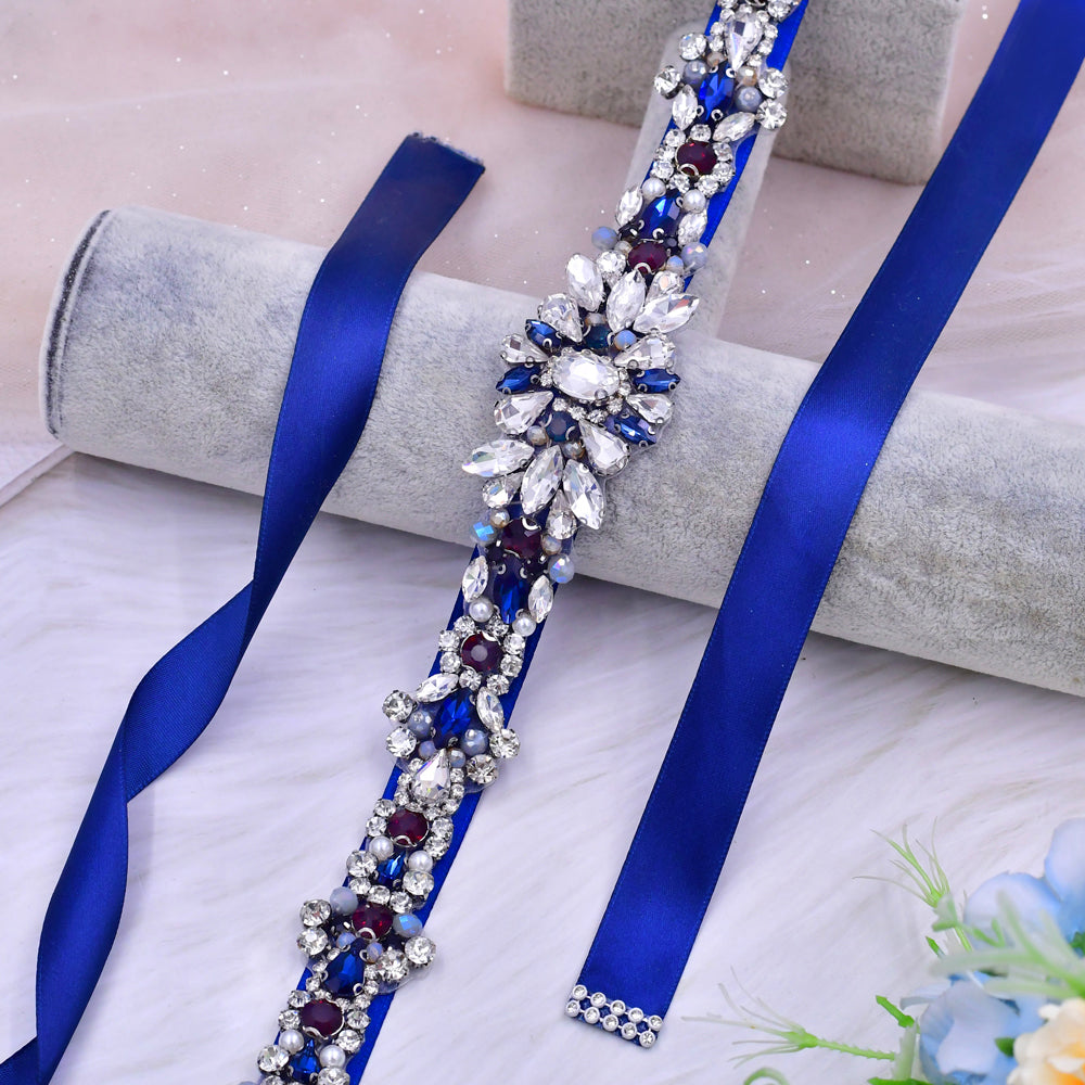 BRIDELLA BS125ML Ladies Fashion Item Luxury Rhinestone Waist Belt Surprise Party Theme Party Royal Party Decoration Belt