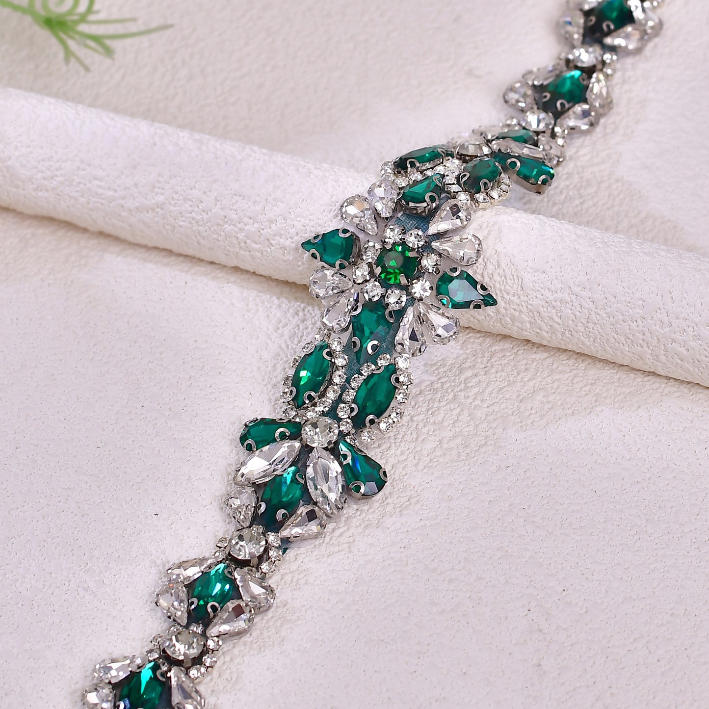 BRIDELLA BS167KL Emerald Waistband Minimalist Wedding Dress Accessories