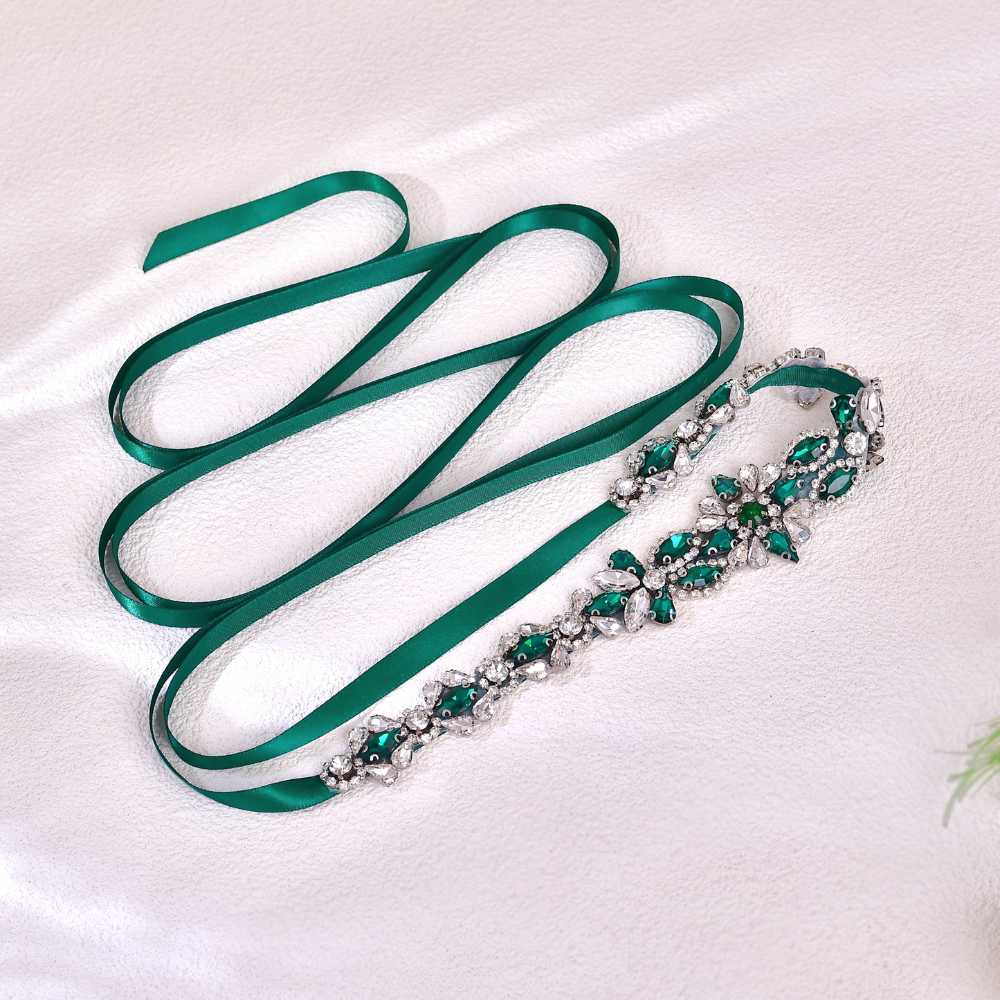 BRIDELLA BS167KL Emerald Waistband Minimalist Wedding Dress Accessories