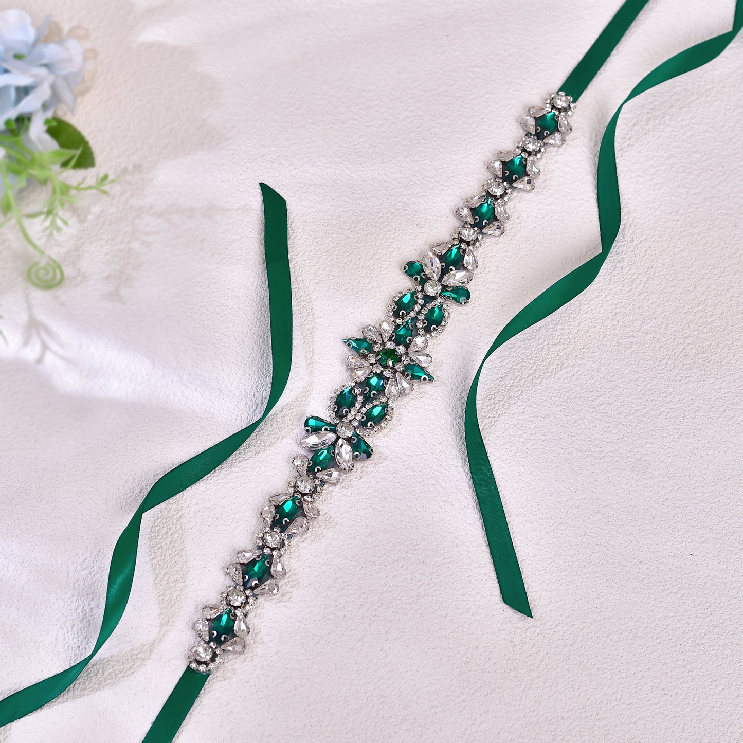 BRIDELLA BS167KL Emerald Waistband Minimalist Wedding Dress Accessories