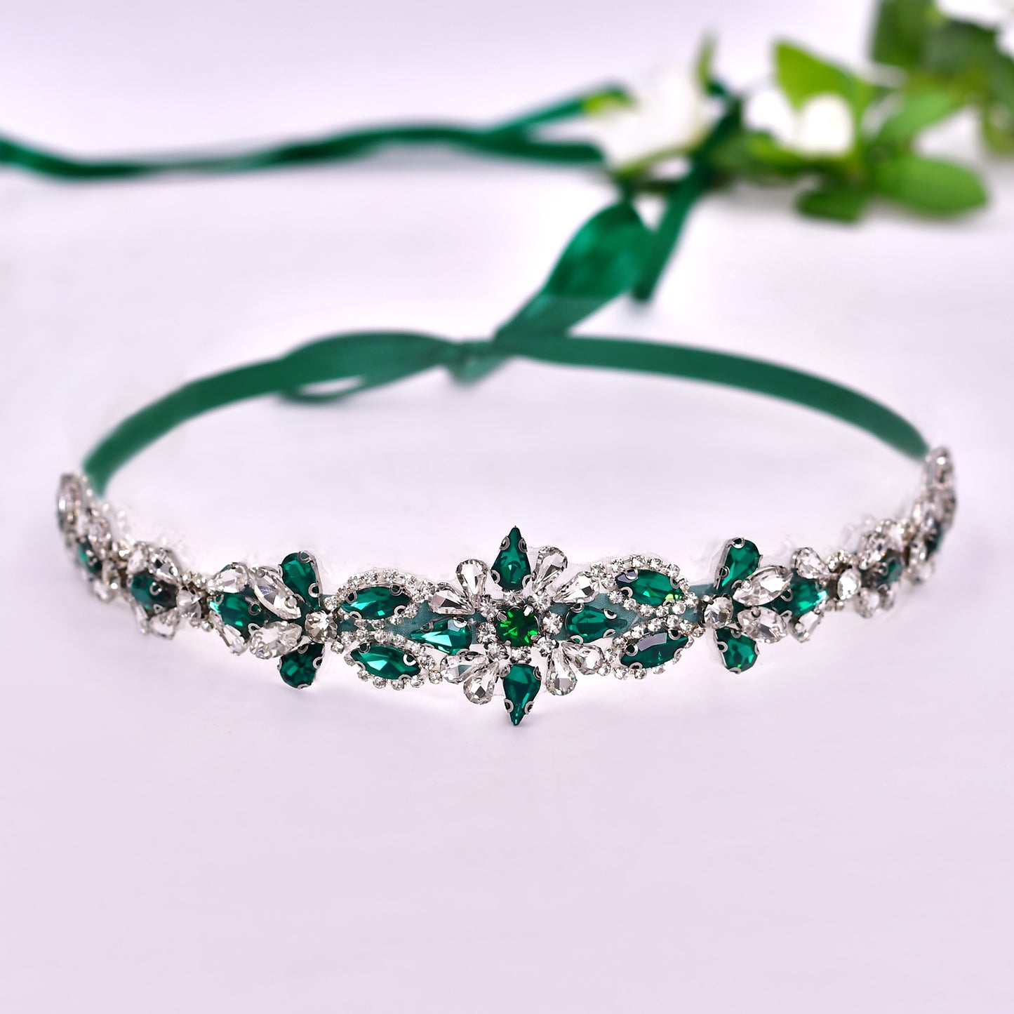 BRIDELLA BS167KL Emerald Waistband Minimalist Wedding Dress Accessories