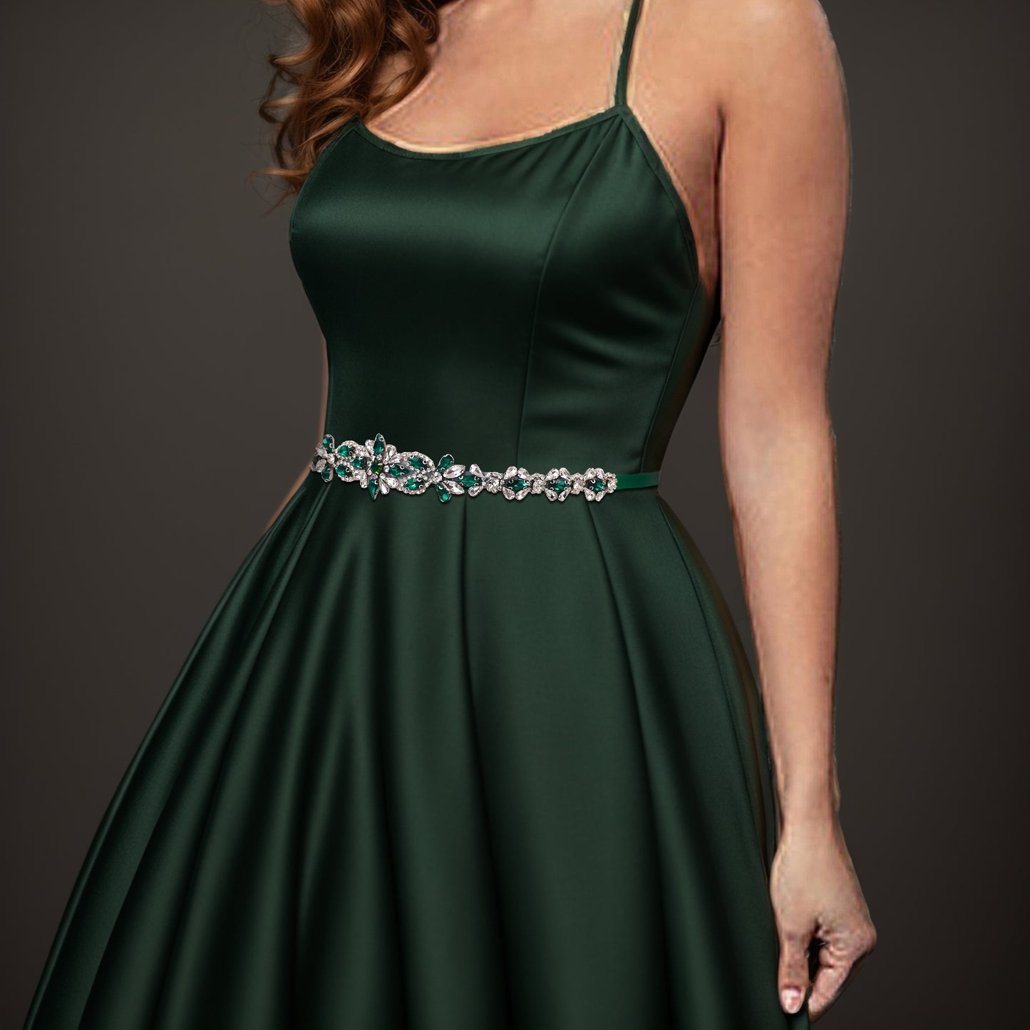 BRIDELLA BS167KL Emerald Waistband Minimalist Wedding Dress Accessories