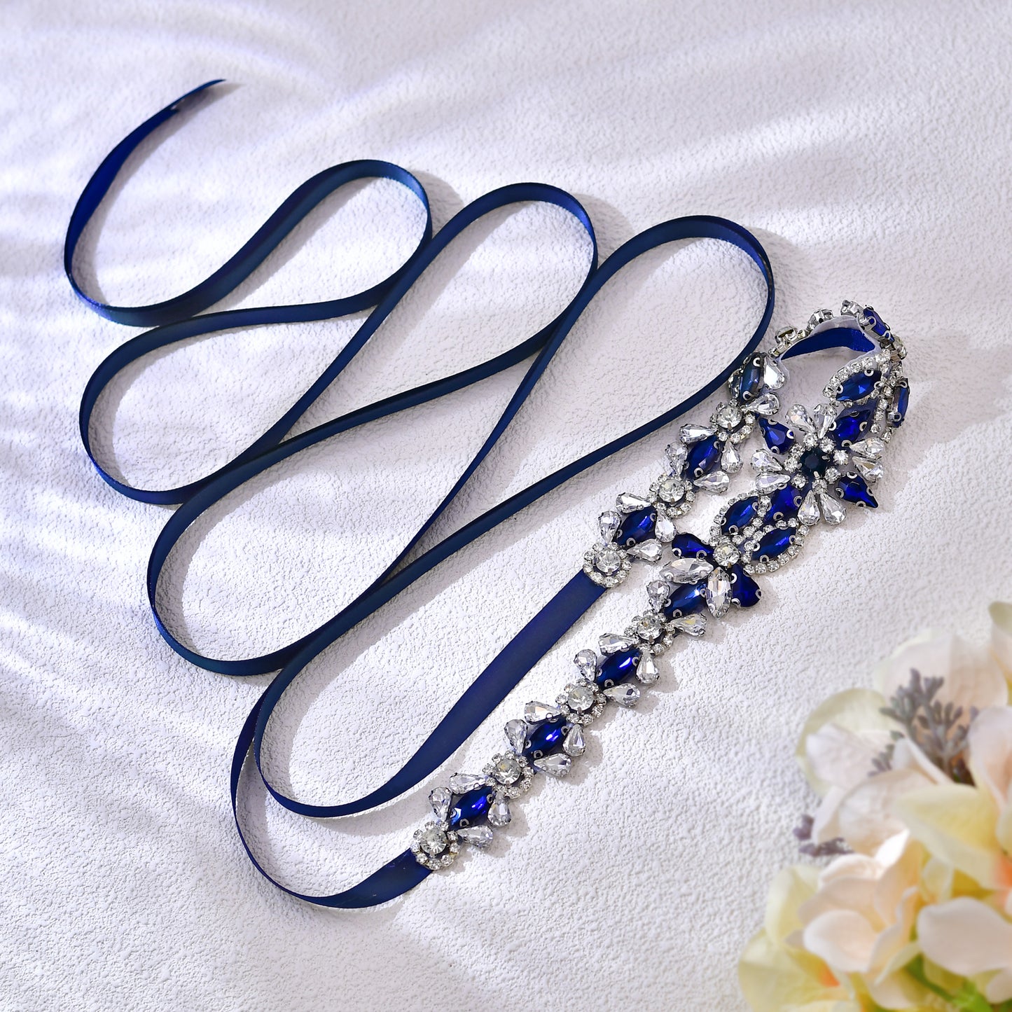 BS167ML-Navy Blue blue rhinestone belt