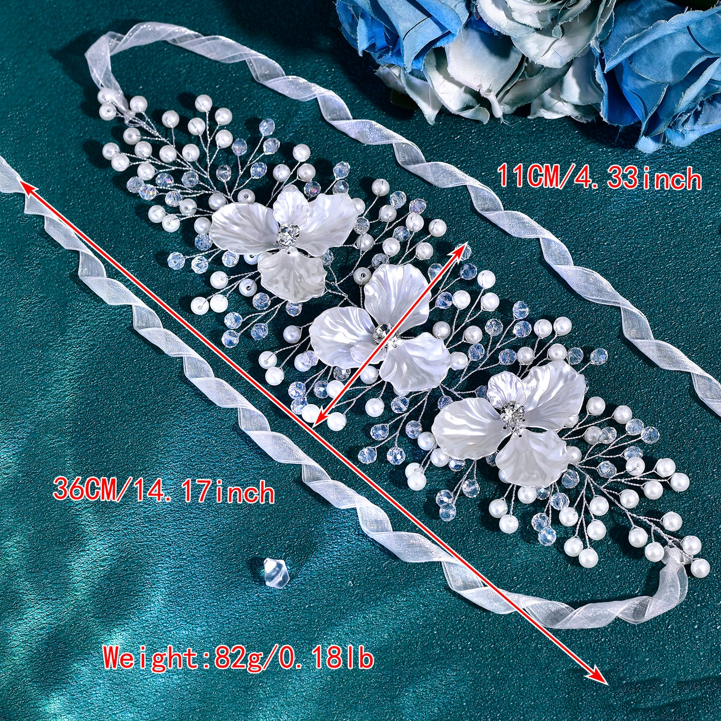 BRIDELLA HP820 Elegant Women Pearl Crystal Flower Hair Band Wedding Headpieces Bride Headwear Hair Accessories Party Headband