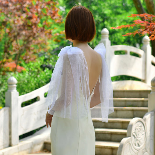 VG34-XW ivory mesh shawl