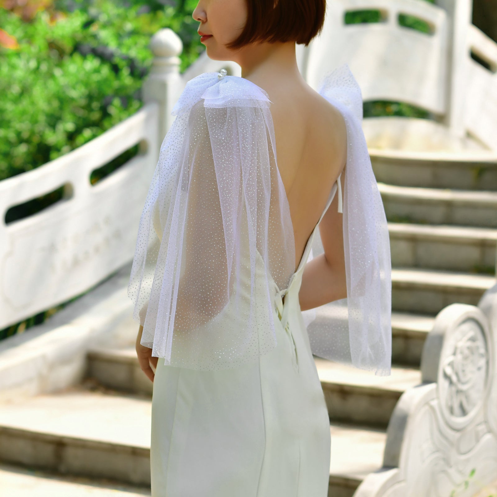 VG34-XW ivory mesh shawl