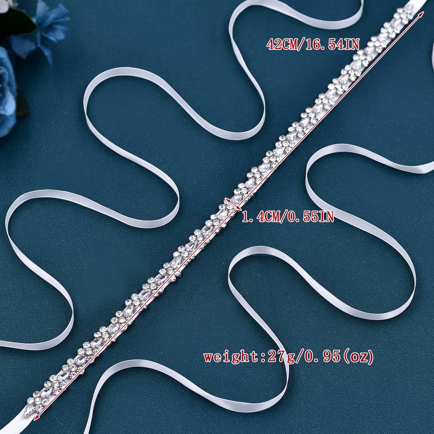 BRIDELLA BS129 Simple Silver Rhinestone Strap Belt Is A Must-Have For Summer Sweethearts