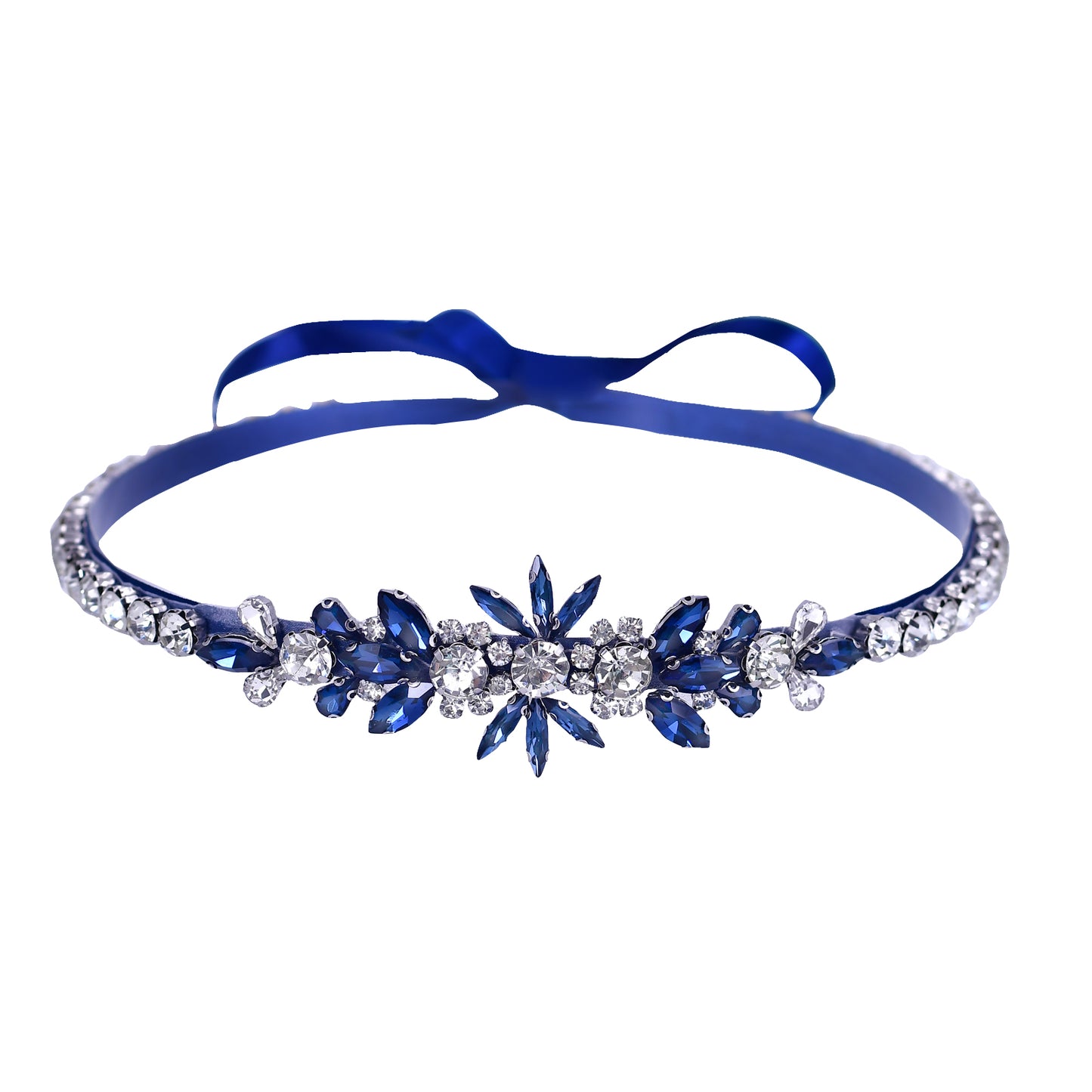 BS166ML-Nave Blue blue rhinestone belt
