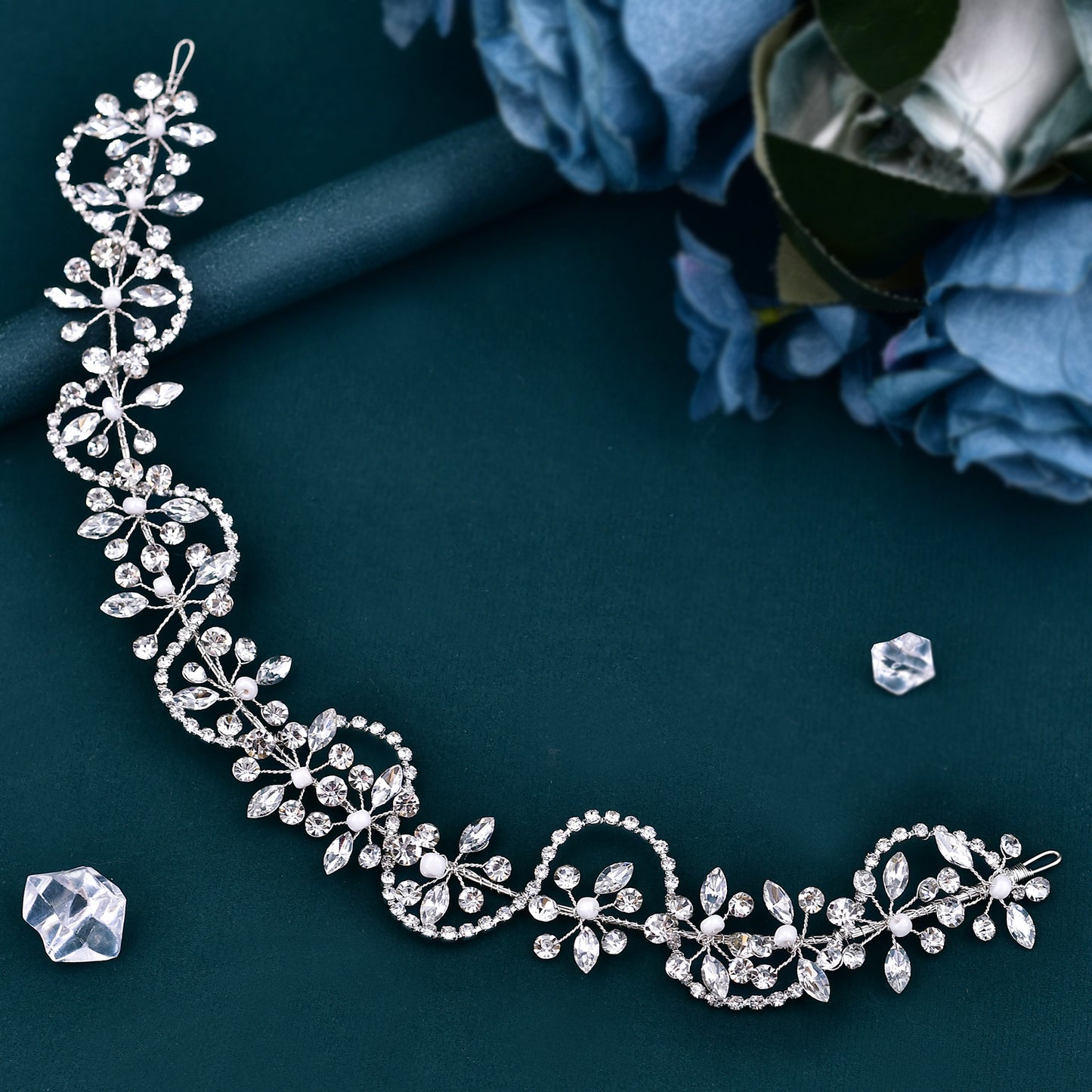 BRIDELLA BHP266 Silvery Wedding Luxurious Headpiece Bride Rhinestones Headband Banquet Party Hair Accessories Woman Shining Hair Band