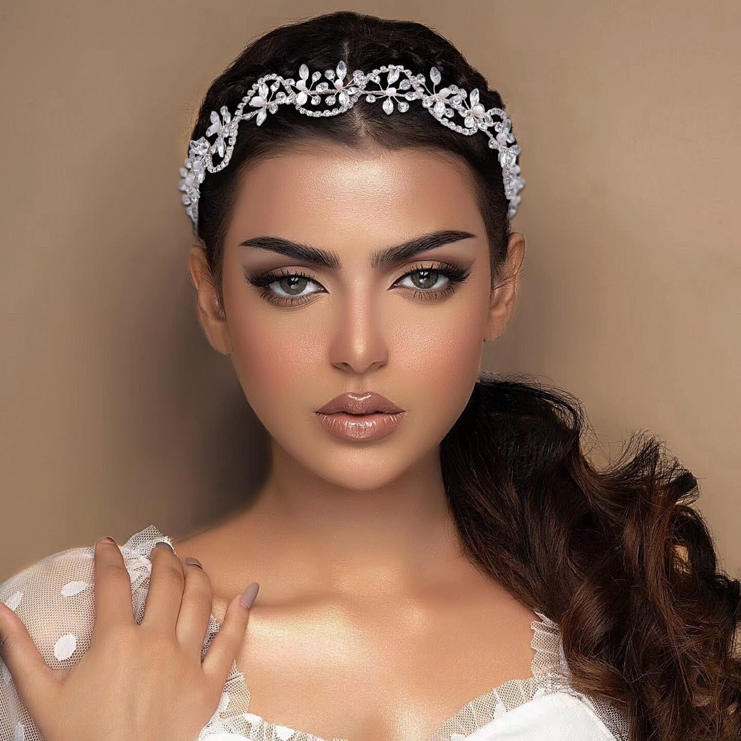 BRIDELLA BHP266 Silvery Wedding Luxurious Headpiece Bride Rhinestones Headband Banquet Party Hair Accessories Woman Shining Hair Band