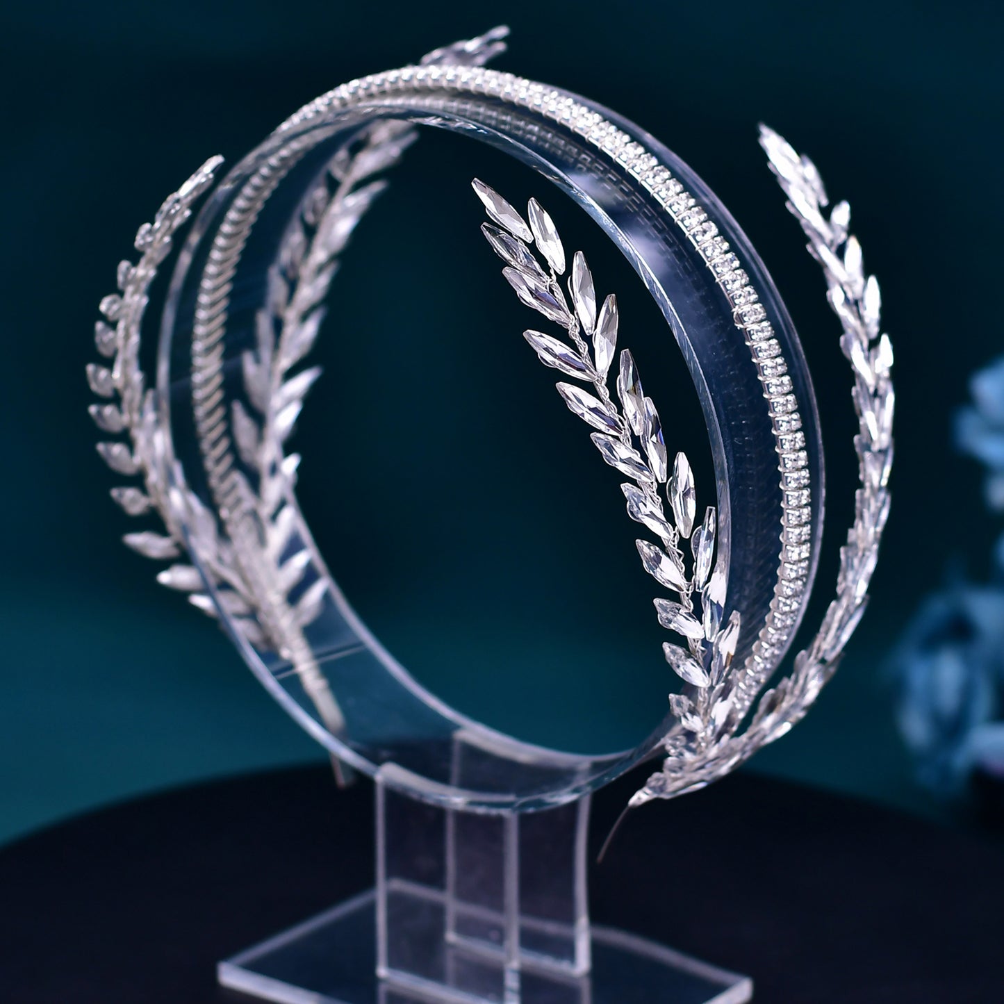 BRIDELLA BHP528 Silvery Rhinestone Headband for Woman Bridal Headpieces Wedding Hair Accessories Party Brides Hairbands Girls Headdress