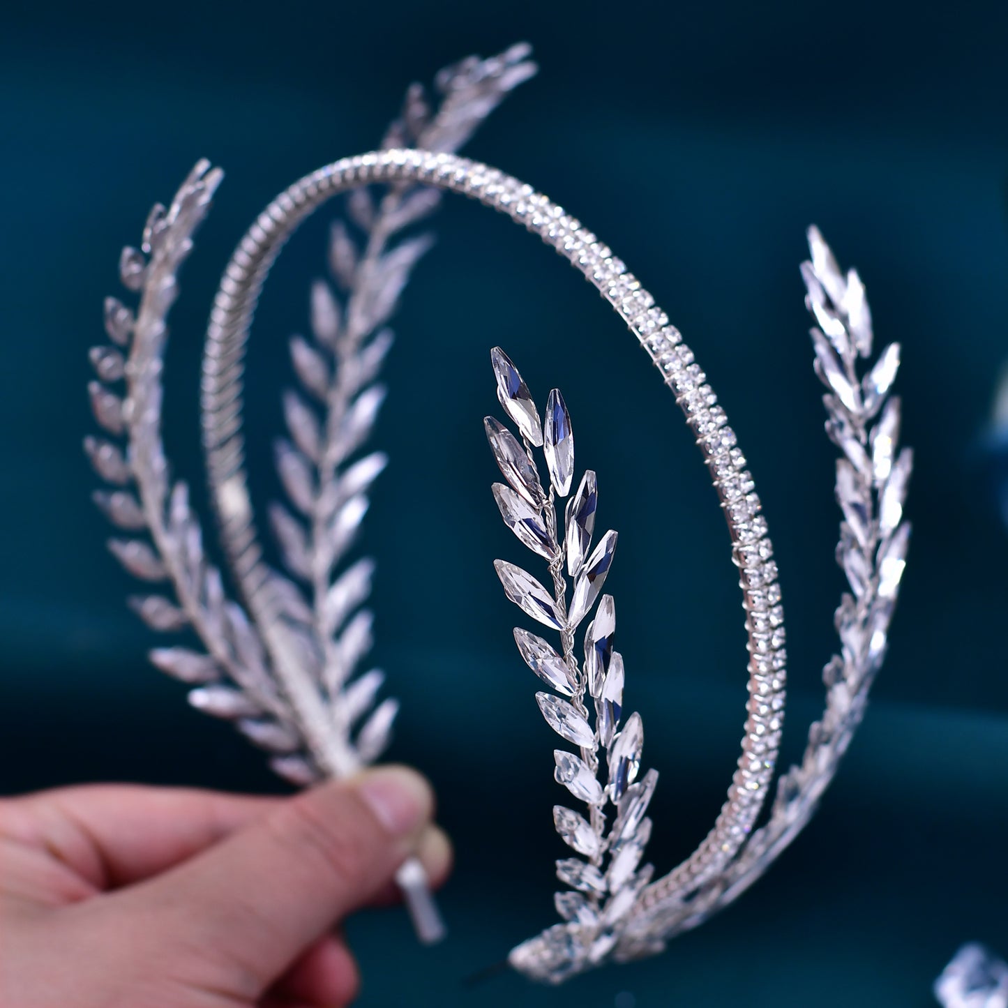 BRIDELLA BHP528 Silvery Rhinestone Headband for Woman Bridal Headpieces Wedding Hair Accessories Party Brides Hairbands Girls Headdress