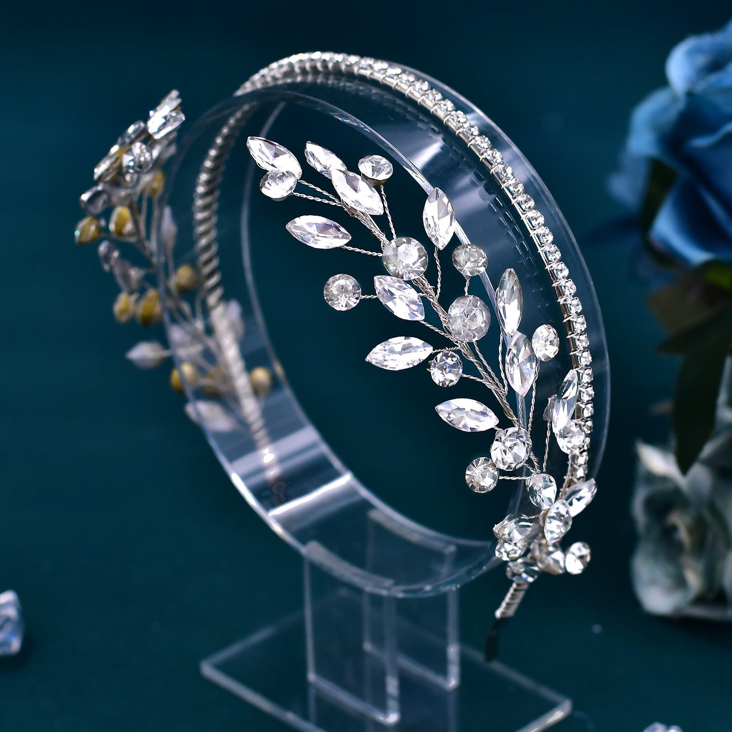 BRIDELLA BHP531 Woman Headdress for Party Wedding Hair Accessories Rhinestone Bridal Headband Head Hoop Girl Bride Headpiece