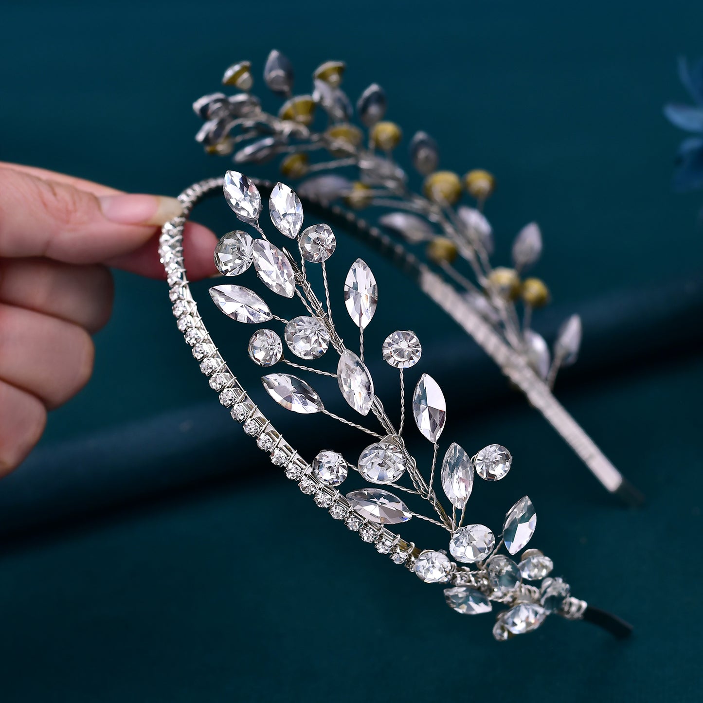 BRIDELLA BHP531 Woman Headdress for Party Wedding Hair Accessories Rhinestone Bridal Headband Head Hoop Girl Bride Headpiece