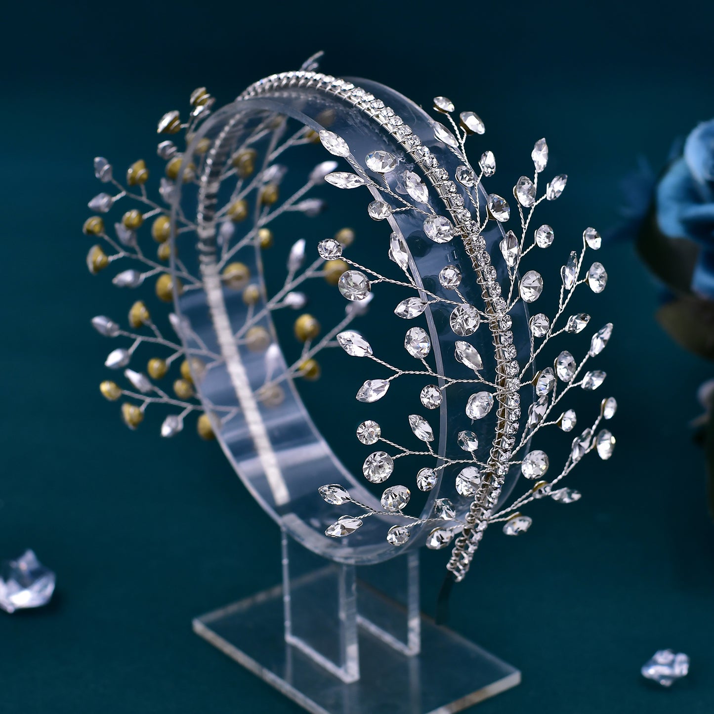 BRIDELLA BHP534 Rhinestone Bridal Headband Women Hair Hoop Wedding Tiara Hair Accessories Party Girls Headwear Bride Headdress