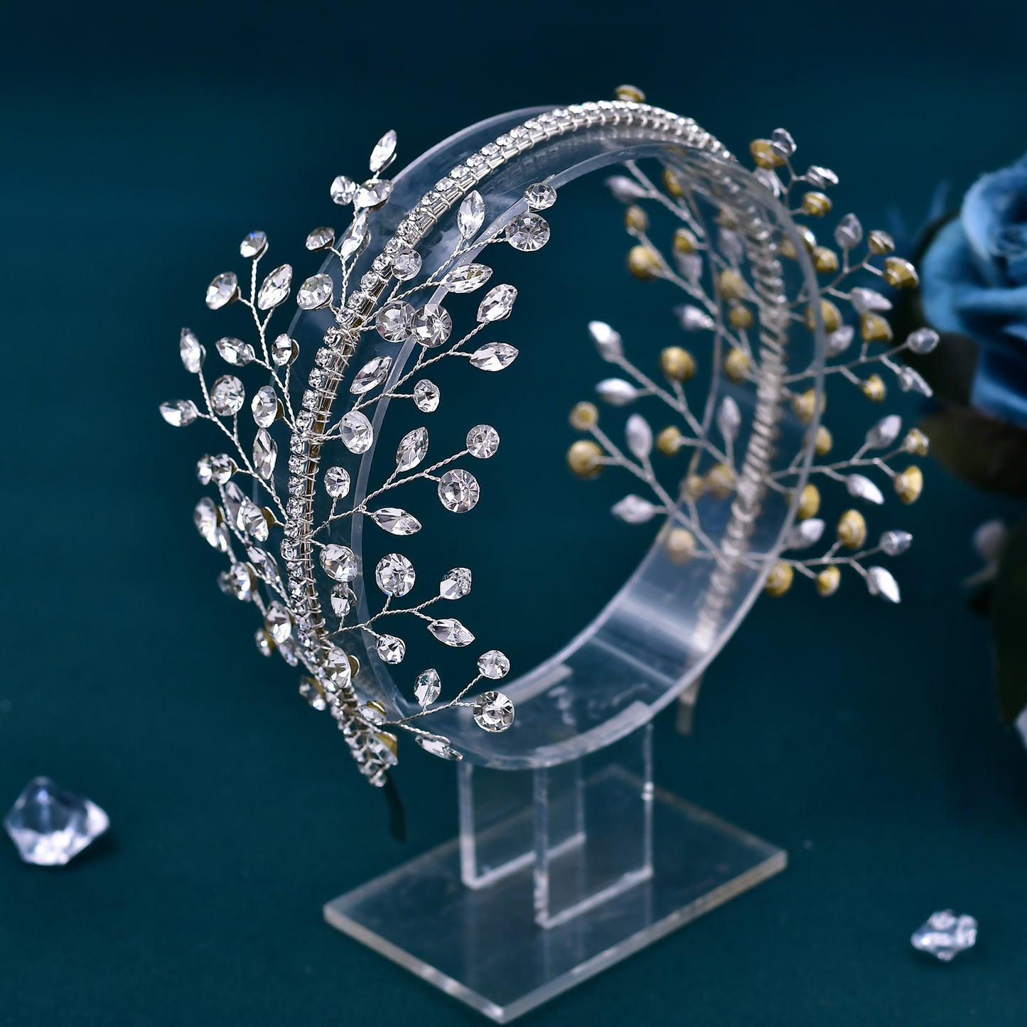 BRIDELLA BHP534 Rhinestone Bridal Headband Women Hair Hoop Wedding Tiara Hair Accessories Party Girls Headwear Bride Headdress