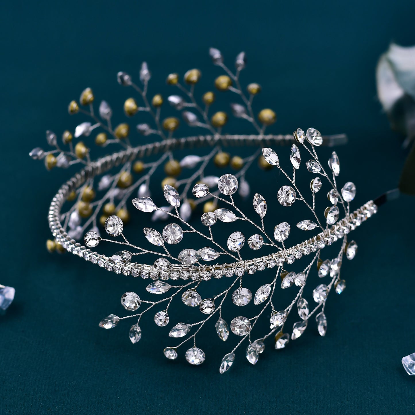 BRIDELLA BHP534 Rhinestone Bridal Headband Women Hair Hoop Wedding Tiara Hair Accessories Party Girls Headwear Bride Headdress