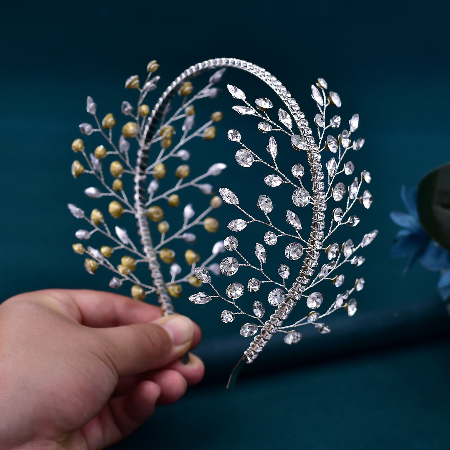 BRIDELLA BHP534 Rhinestone Bridal Headband Women Hair Hoop Wedding Tiara Hair Accessories Party Girls Headwear Bride Headdress