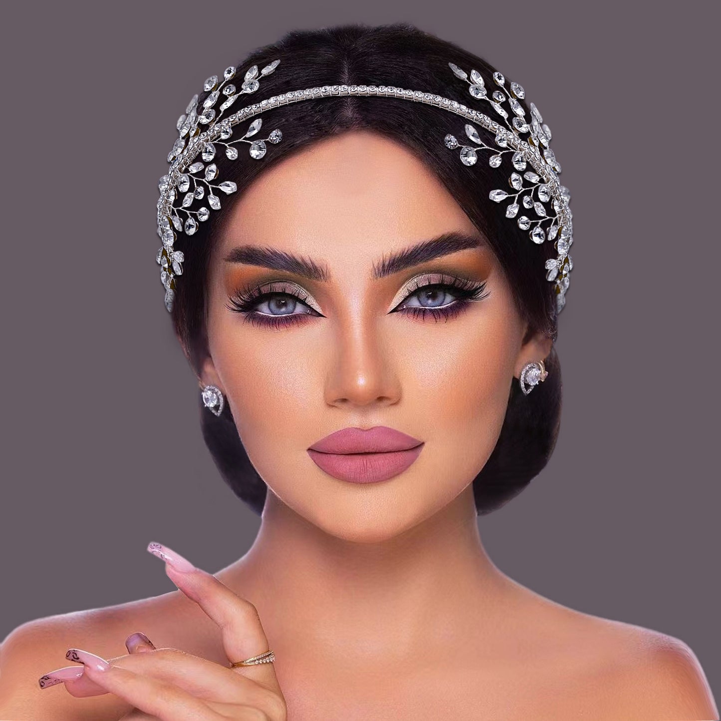 BRIDELLA BHP534 Rhinestone Bridal Headband Women Hair Hoop Wedding Tiara Hair Accessories Party Girls Headwear Bride Headdress