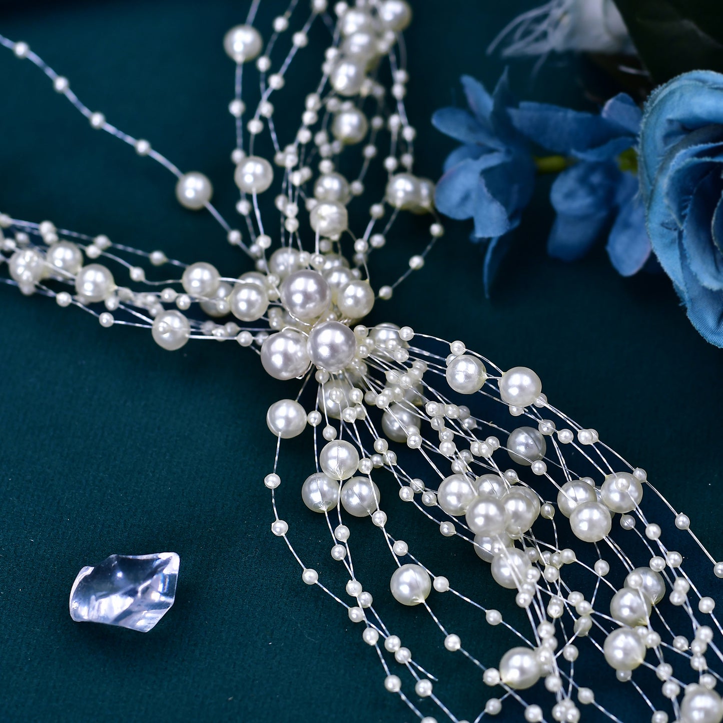 BRIDELLA BHP538 Wedding Bridal Headpiece Bridesmaid Hair Accessories Bride Pearl Headband Woman Hair Vine Beaded Tassel Wreath