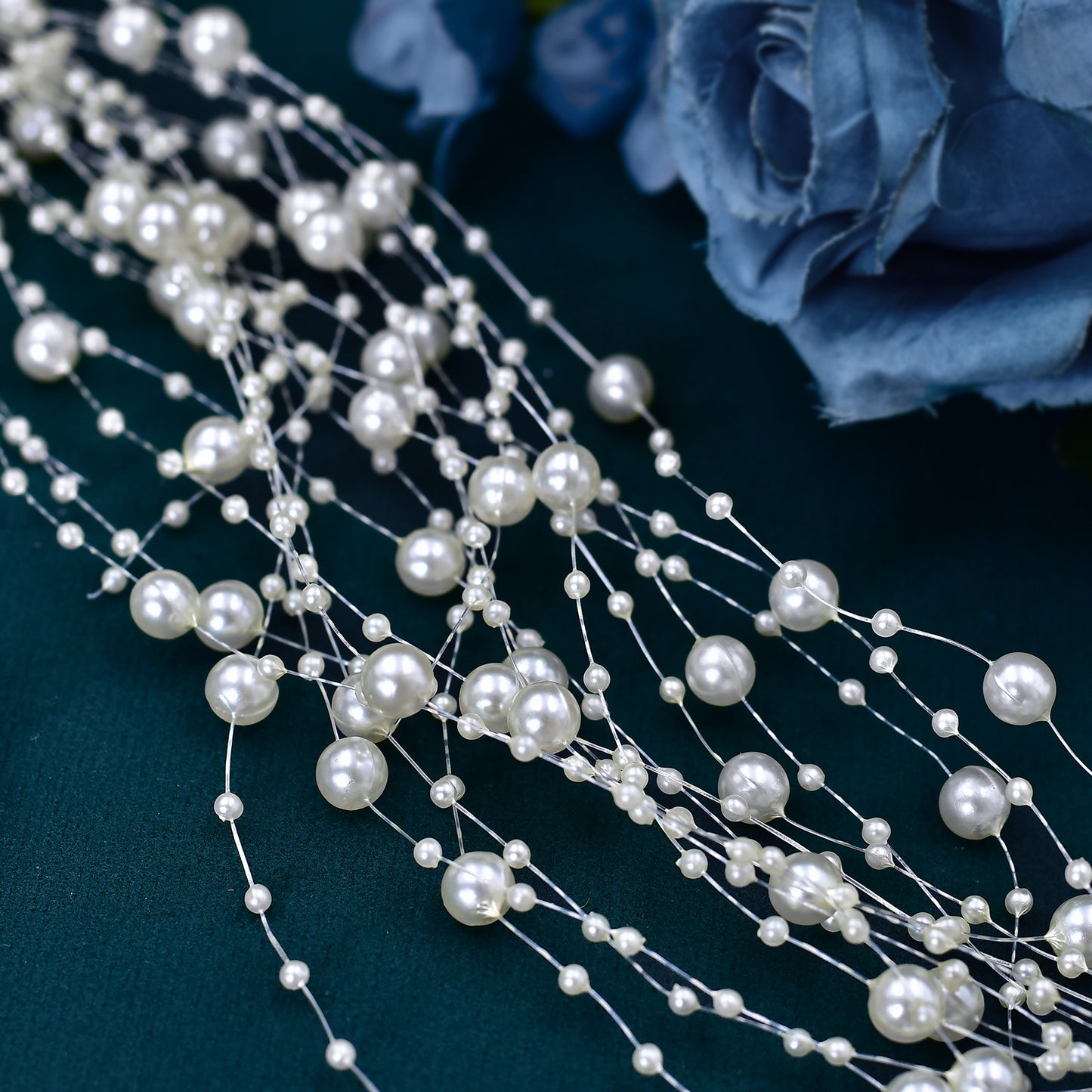BRIDELLA BHP538 Wedding Bridal Headpiece Bridesmaid Hair Accessories Bride Pearl Headband Woman Hair Vine Beaded Tassel Wreath