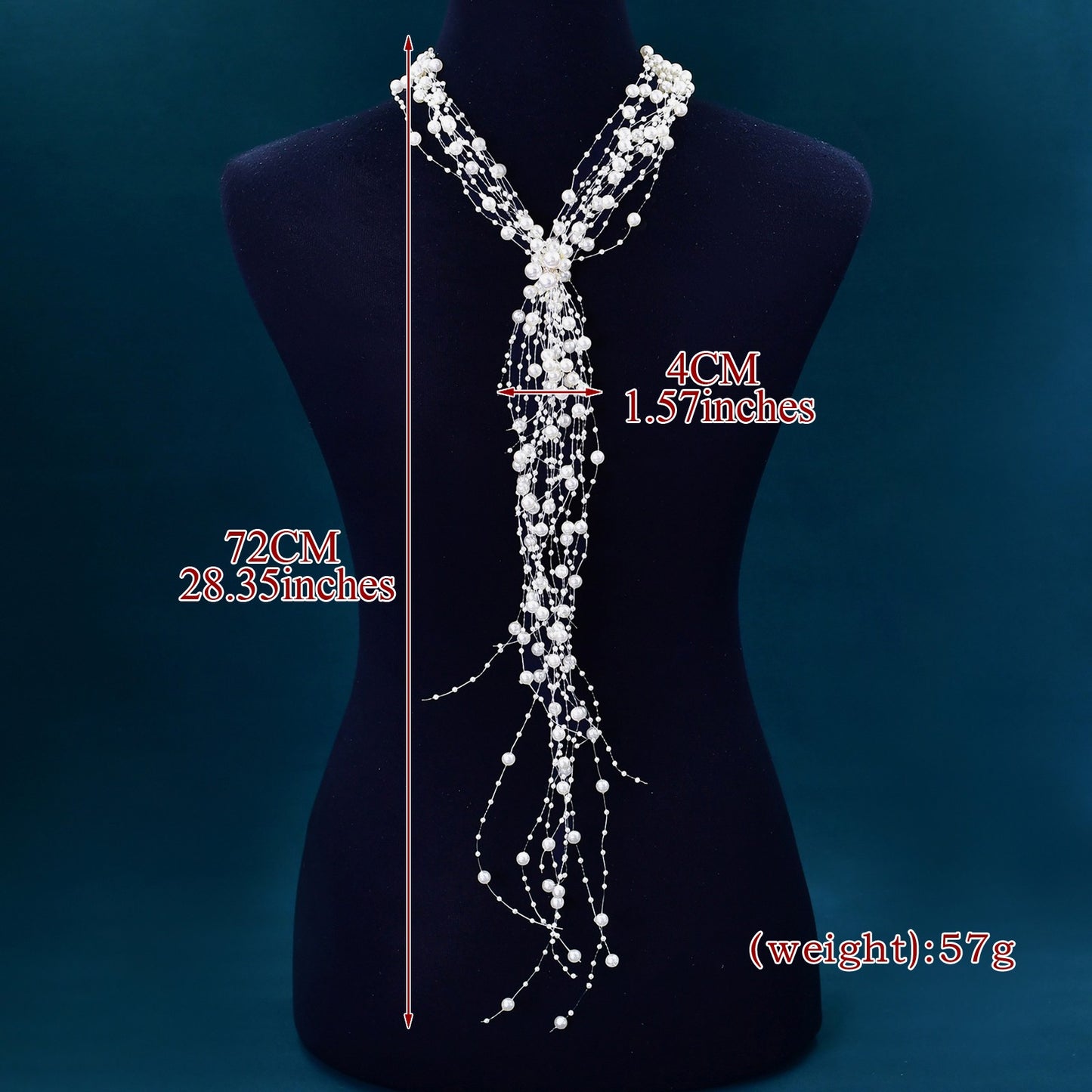 BRIDELLA BHP538 Wedding Bridal Headpiece Bridesmaid Hair Accessories Bride Pearl Headband Woman Hair Vine Beaded Tassel Wreath
