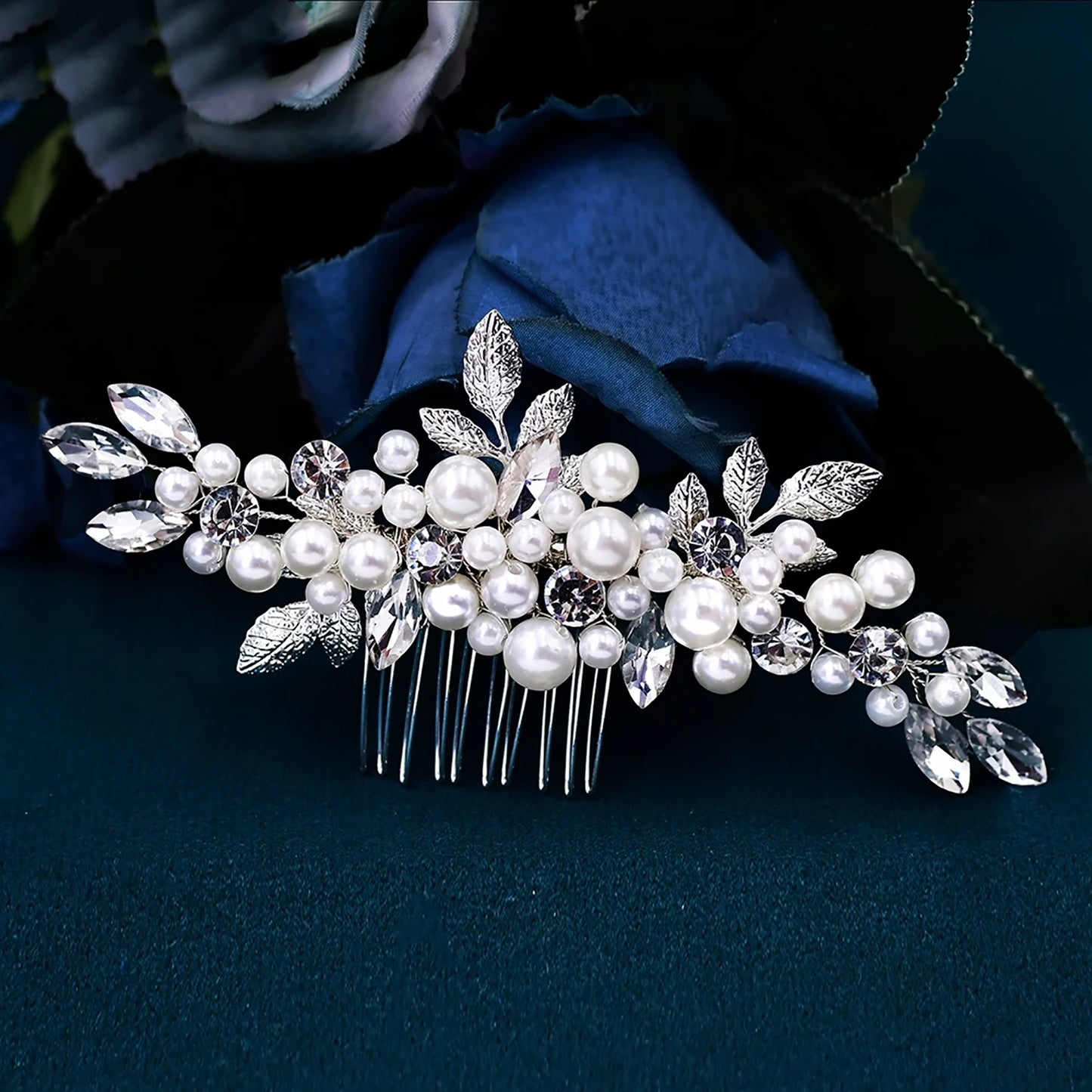 BRIDELLA BHP596 Pearl Bride Headdress Hair Comb Handmade Wedding Hair Accessories Bridesmaid Bridal Hair Clip for Party