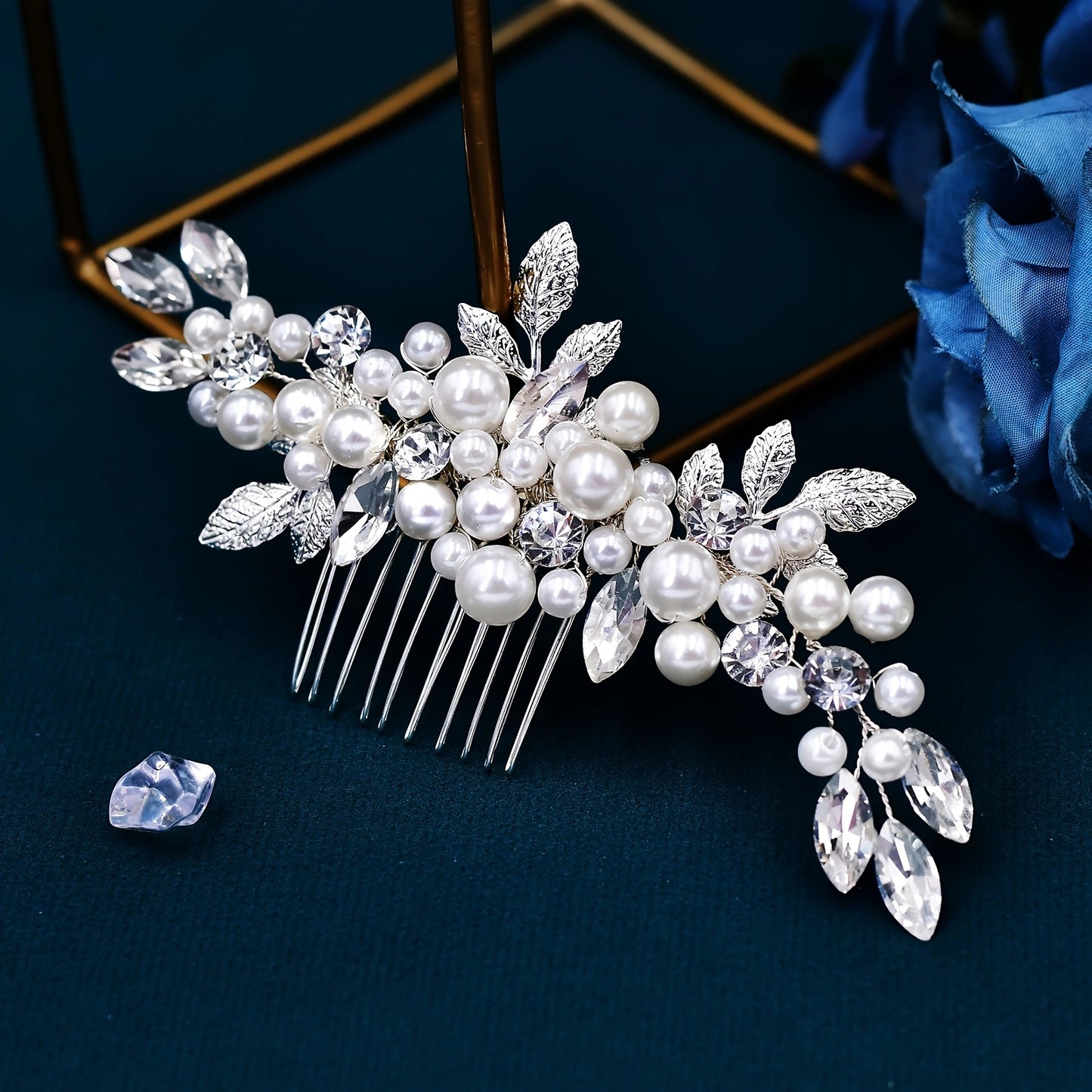 BRIDELLA BHP596 Pearl Bride Headdress Hair Comb Handmade Wedding Hair Accessories Bridesmaid Bridal Hair Clip for Party