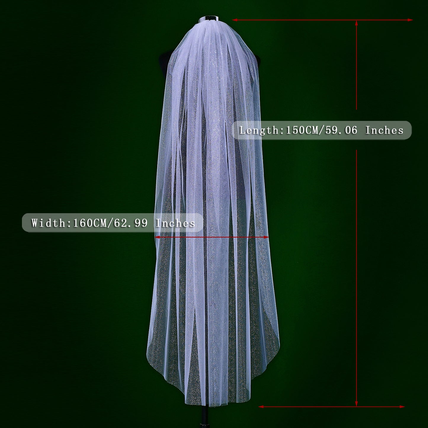 BRIDELLA BM94 Elegant Shining Bridal Veil Romantic Starlight Wedding Veil With Comb Wedding Accessories Suitable For Female Bride Wedding Halloween Party