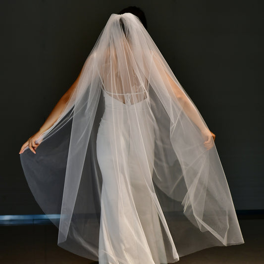 BRIDELLA BM92 Cathedral Length Wedding Bridal Veil Elegant Long Plain Wedding Veil With Comb