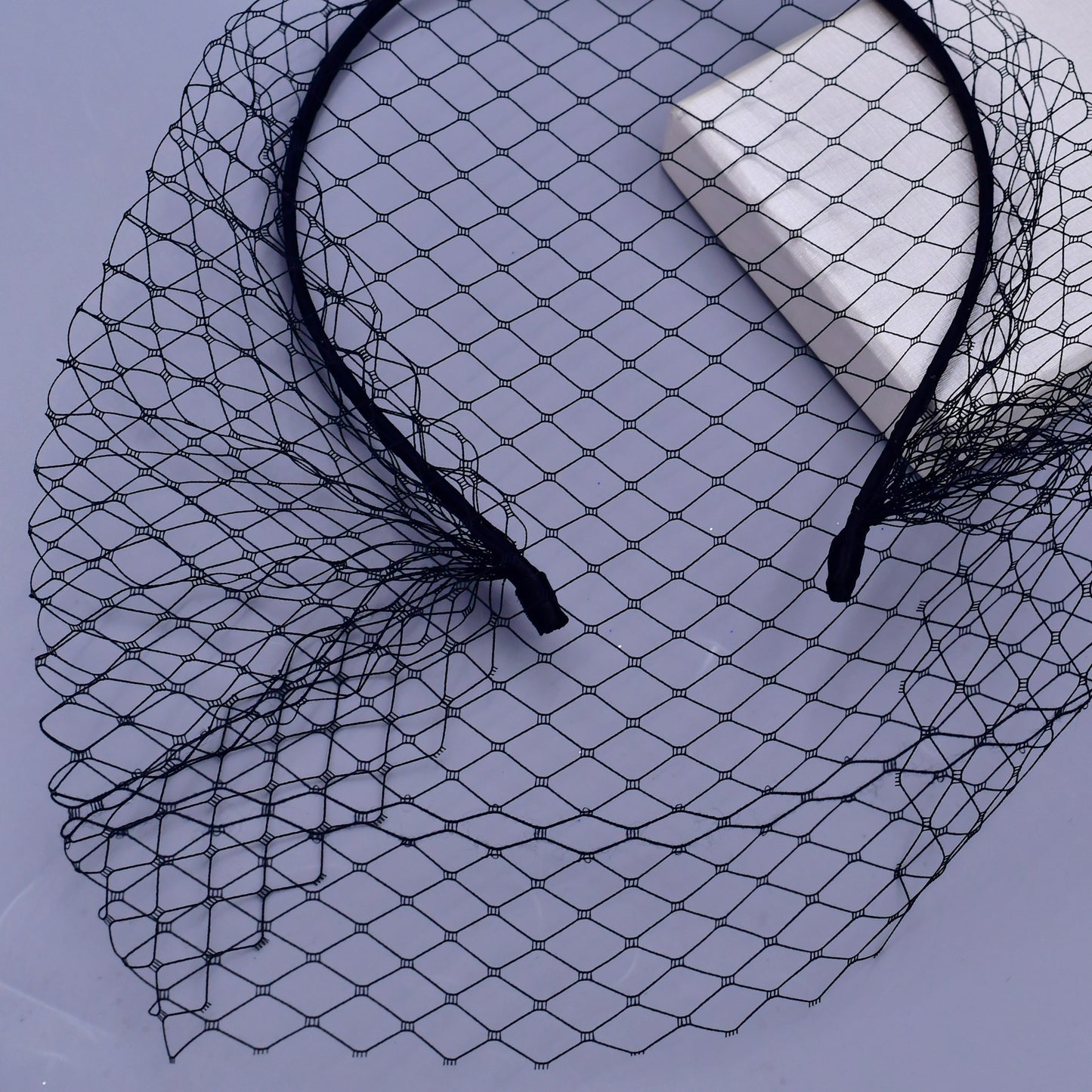 BRIDELLA BVA06A Fashion Simple Bridal Cage Veil Elastic Headband Black Festival Celebration Mask