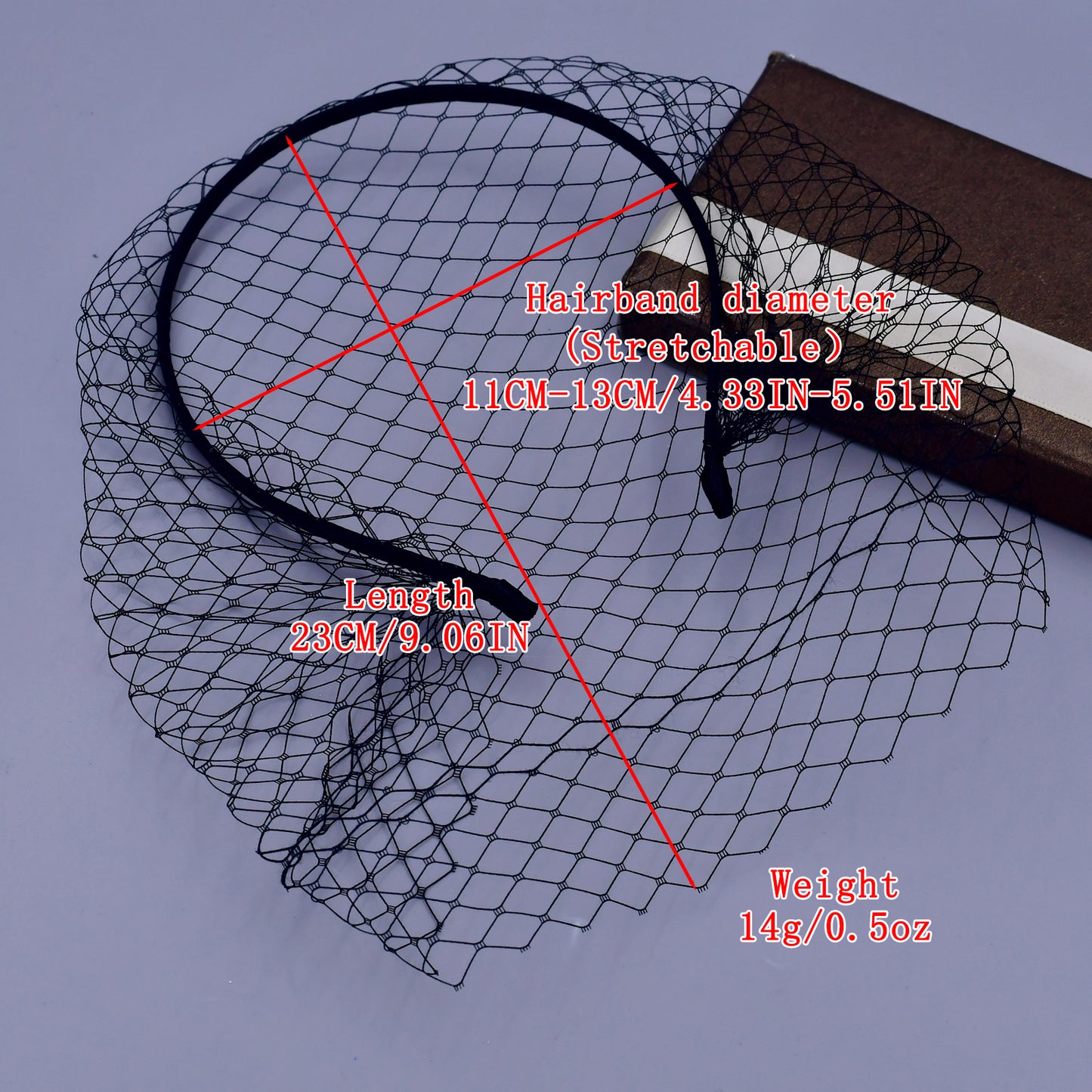 BRIDELLA BVA06A Fashion Simple Bridal Cage Veil Elastic Headband Black Festival Celebration Mask