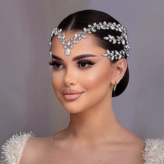 BHP599-S silver rhinestone headband
