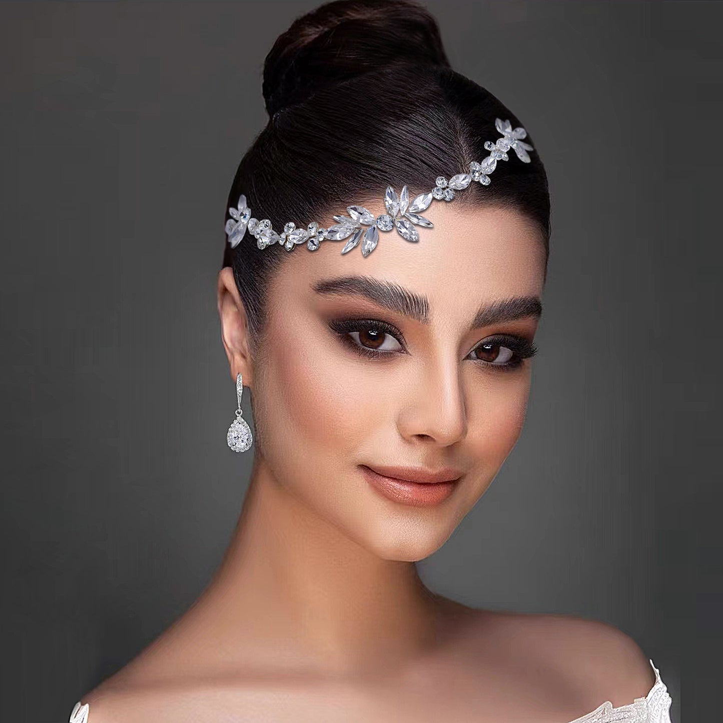 BRIDELLA BHP564 Bridal Rhinestone Hair Combs Women Headpiece Handmade Wedding Hair Accessories Ornament Bride Head Chain