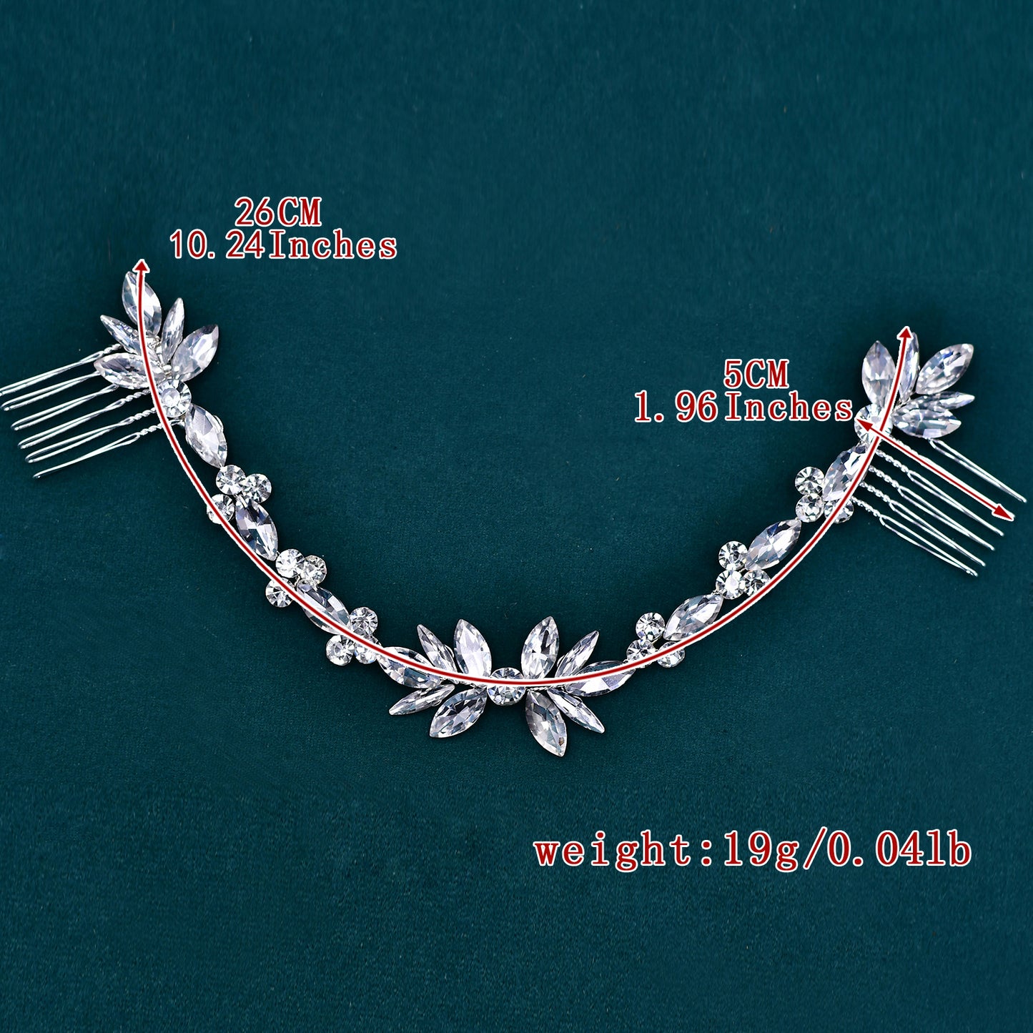 BRIDELLA BHP564 Bridal Rhinestone Hair Combs Women Headpiece Handmade Wedding Hair Accessories Ornament Bride Head Chain