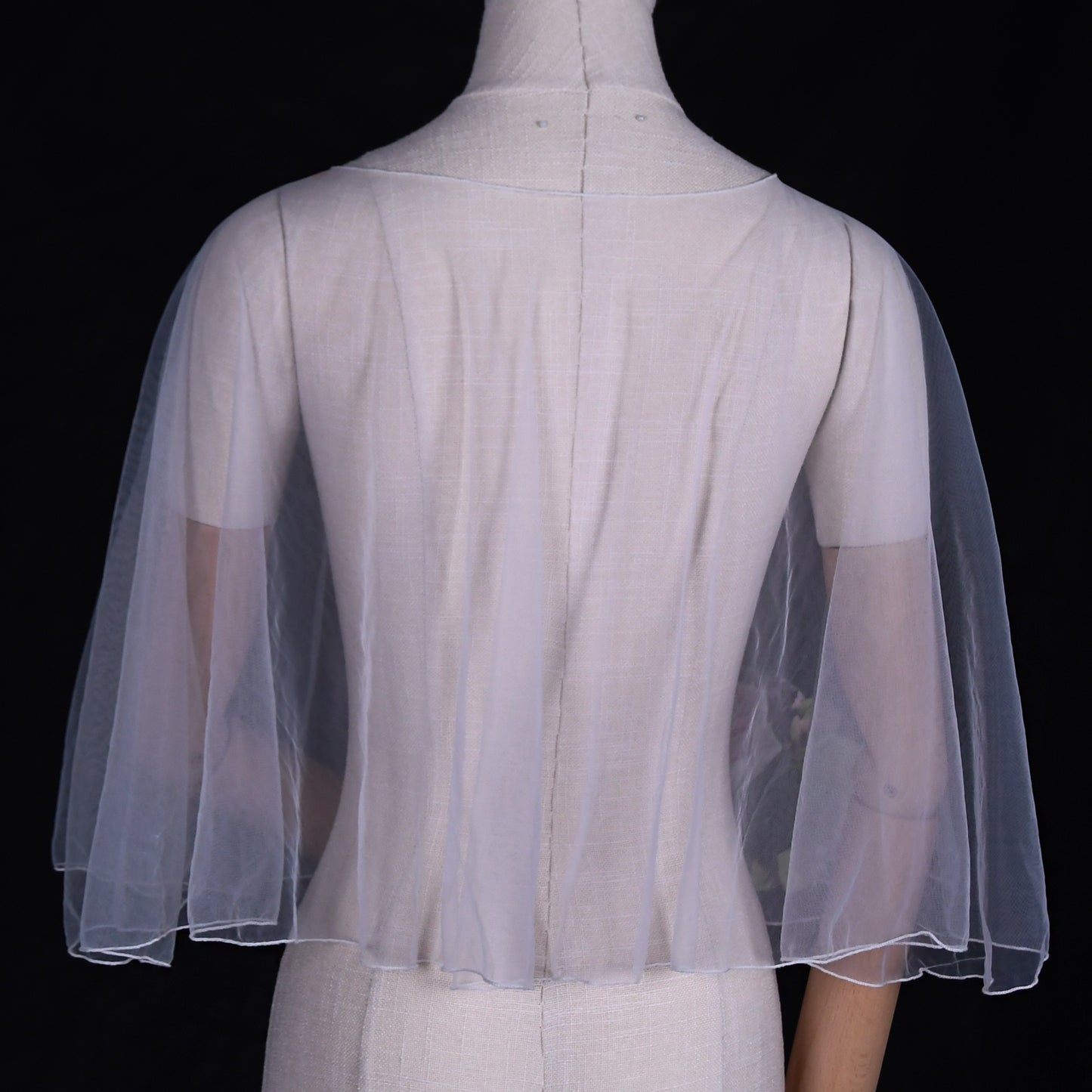 BRIDELLA BVG89 Women's Tulle Shawl Cardigan Dress Decorated Cape Short Top