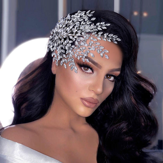 BRIDELLA BHP438 Shiny Bridal Headdress Luxury Wedding Headband Women Hair Accessories Queen Headpiece Party Banquet Headwear