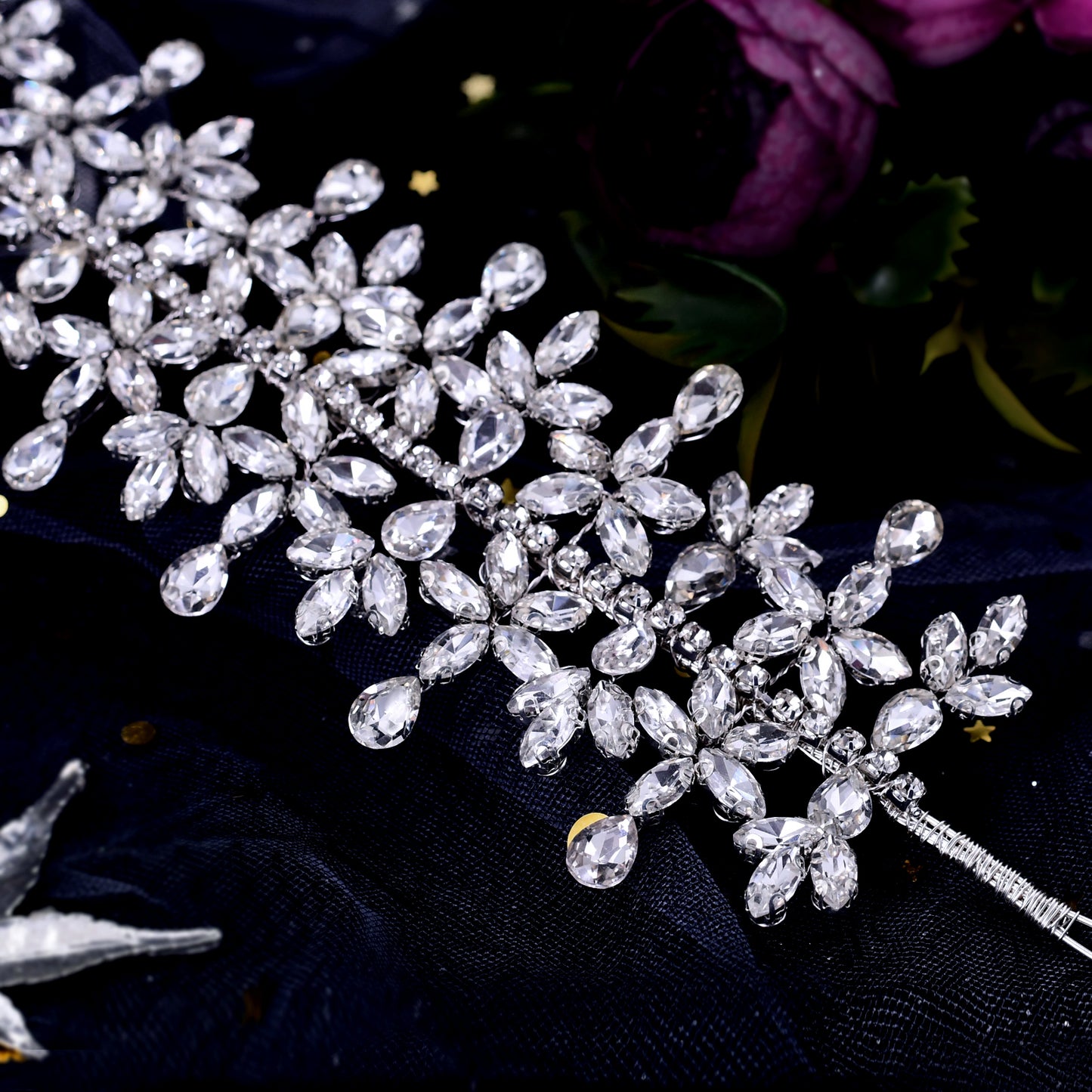 BRIDELLA BHP404 Luxurious Bridal Headband Wedding Hairbands Rhinestone Wedding Hair Accessories Bride Hair Tiaras And Crowns