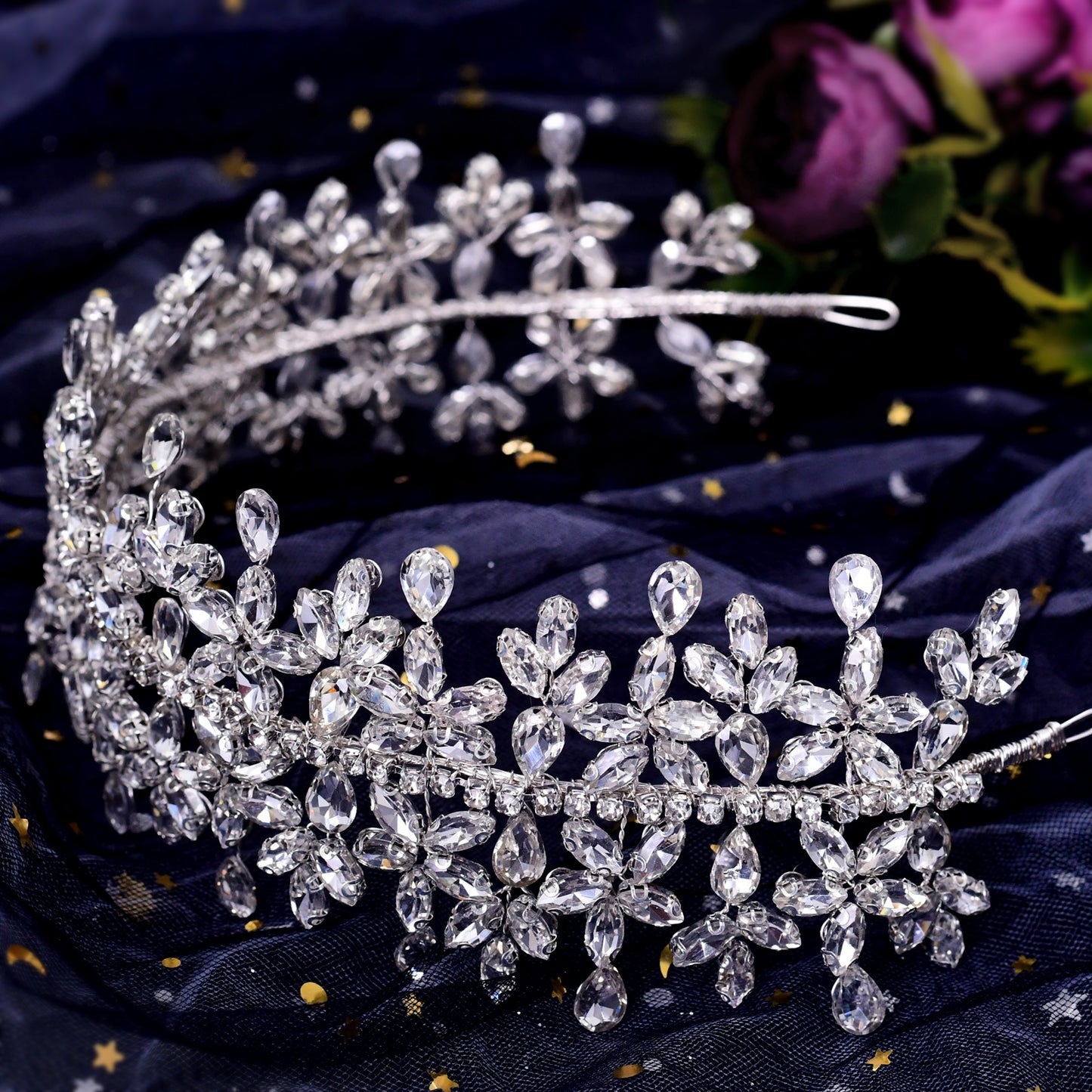 BRIDELLA BHP404 Luxurious Bridal Headband Wedding Hairbands Rhinestone Wedding Hair Accessories Bride Hair Tiaras And Crowns