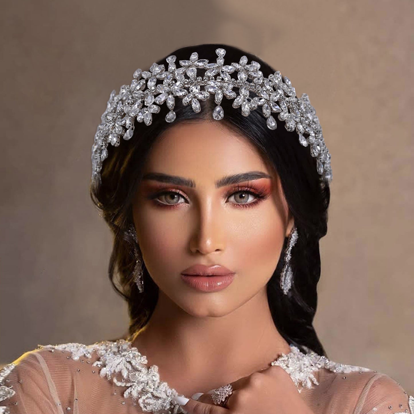 BRIDELLA BHP404 Luxurious Bridal Headband Wedding Hairbands Rhinestone Wedding Hair Accessories Bride Hair Tiaras And Crowns