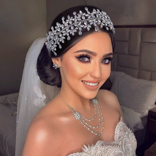BRIDELLA BHP404 Luxurious Bridal Headband Wedding Hairbands Rhinestone Wedding Hair Accessories Bride Hair Tiaras And Crowns