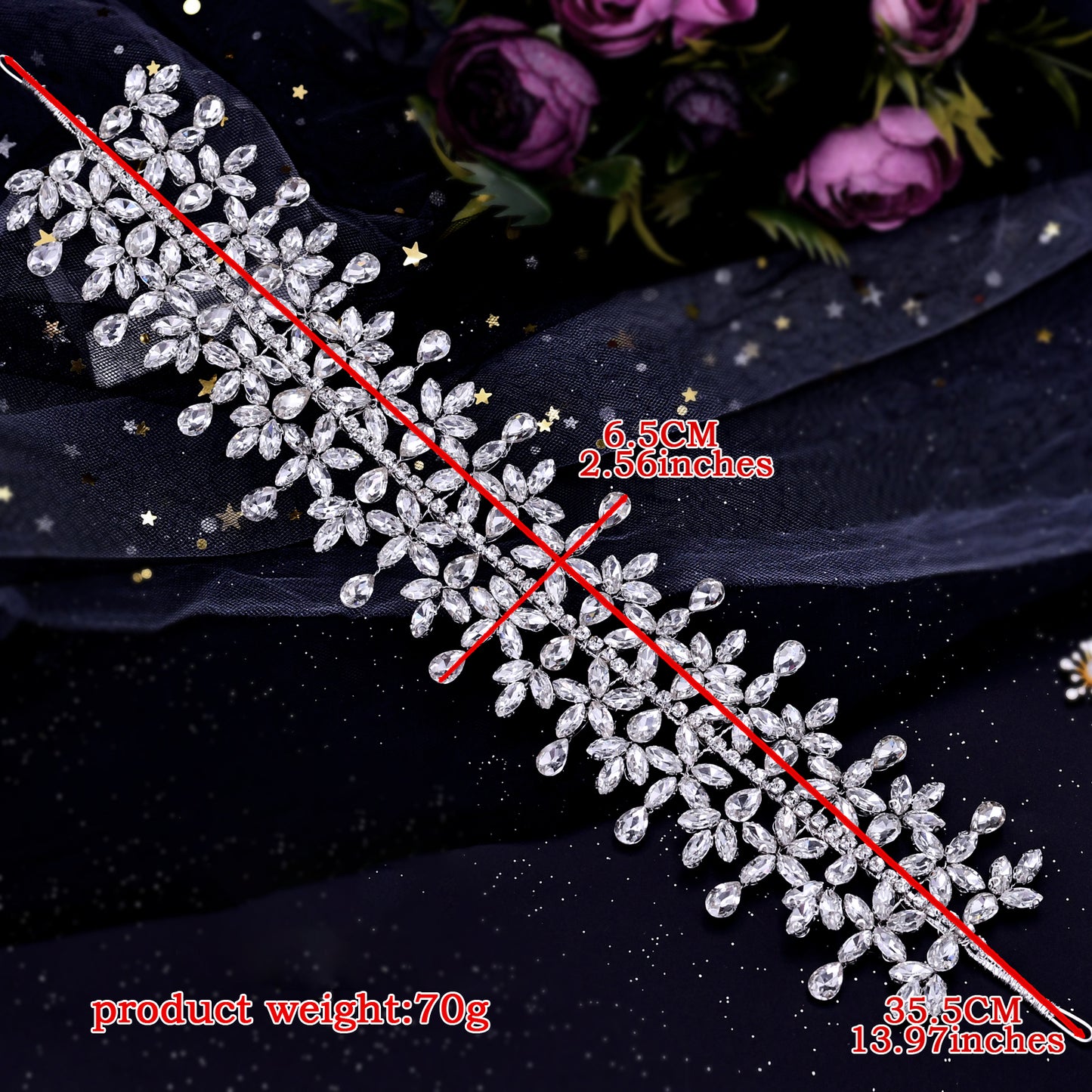 BRIDELLA BHP404 Luxurious Bridal Headband Wedding Hairbands Rhinestone Wedding Hair Accessories Bride Hair Tiaras And Crowns