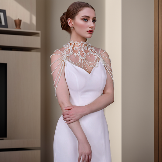 VG09A ivory pearl shawl