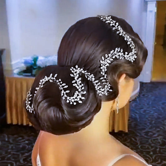 BRIDELLA BHP394  19.6/39.2 inches Handband Bohemian Bridal Hair Accessories Crystal Rhinestone Headpiece Bridal Headband Wedding Hair Jewelry