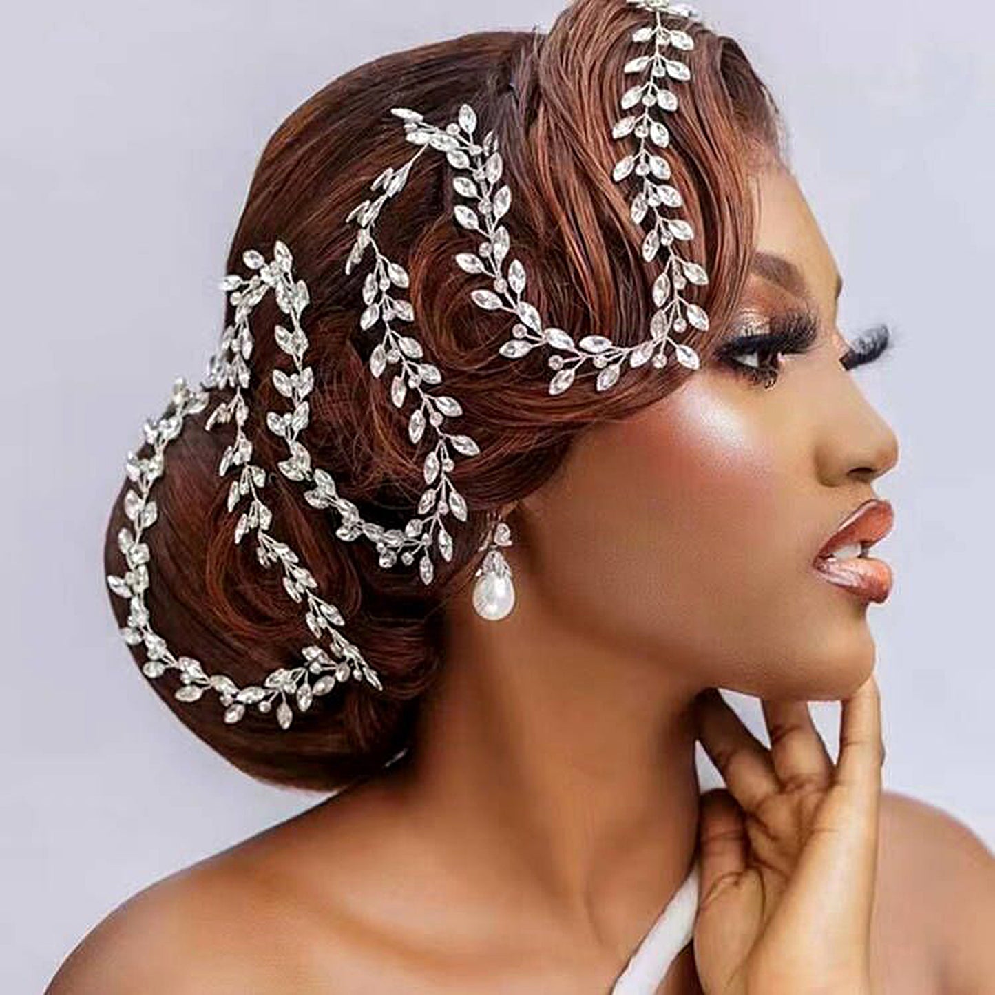 BRIDELLA BHP394  19.6/39.2 inches Handband Bohemian Bridal Hair Accessories Crystal Rhinestone Headpiece Bridal Headband Wedding Hair Jewelry