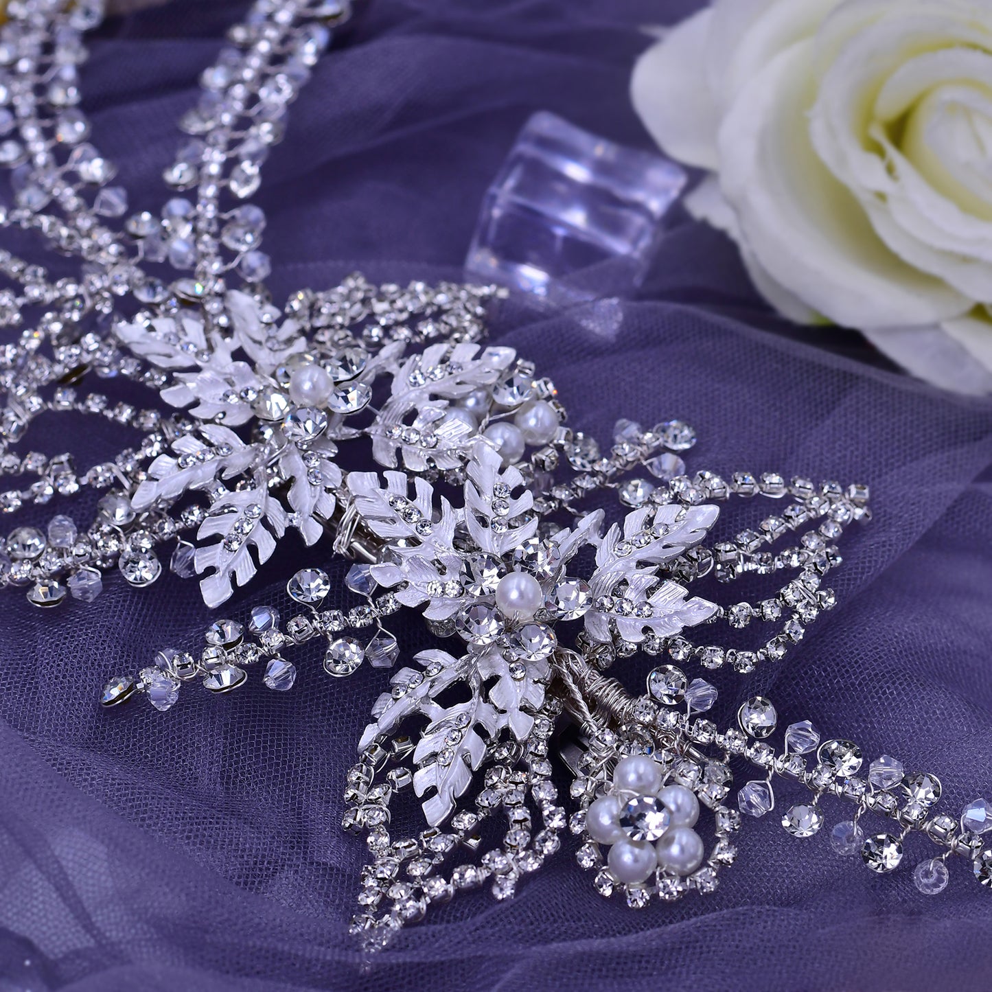 BRIDELLA BHP254 Wedding Hair Accessories Rhinestone Tiara Bridal Headdress Pageant Crown Woman Hair Clip Bridal Hairpin for Party